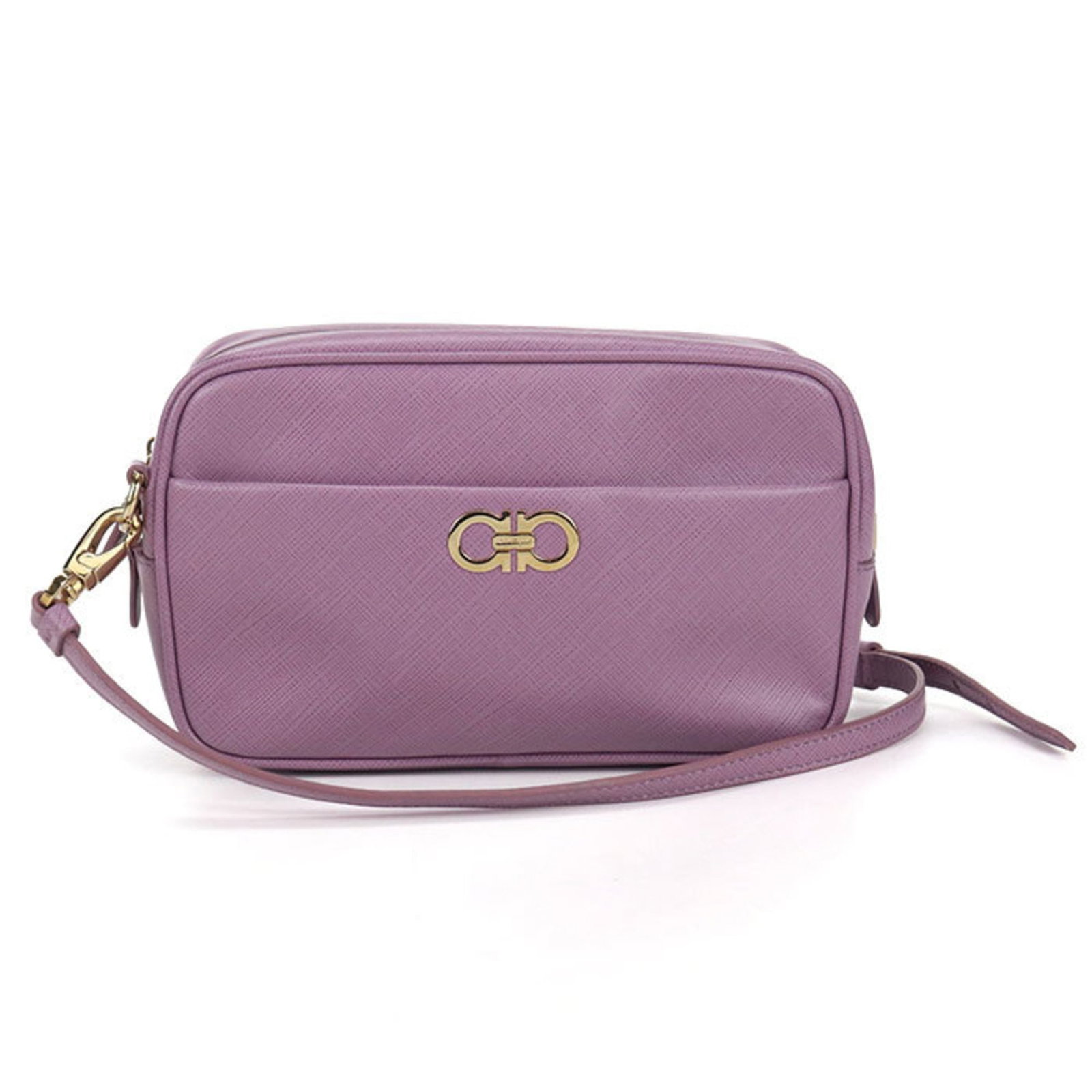Salvatore Ferragamo Shoulder Bag Leather: Salvatore Ferragamo Shoulder Bag Leather This Salvatore Ferragamo shoulder bag features rich purple calfskin leather and exudes classic elegance. With its clean lines and timeless design, this used sh