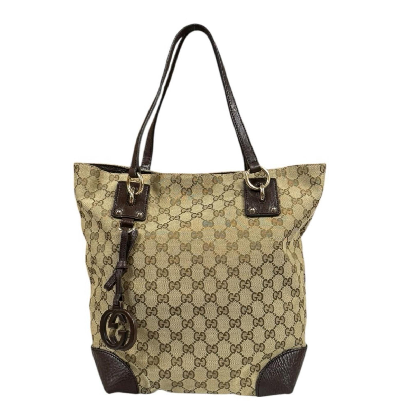 Gucci Tote Bag Gg Canvas: Gucci Tote Bag Gg Canvas Gucci Tote Bag Gg Canvas - A Timeless Beige Classic. This pre-owned Gucci tote bag boasts its iconic GG canvas design in a versatile beige and brown color palette. With its