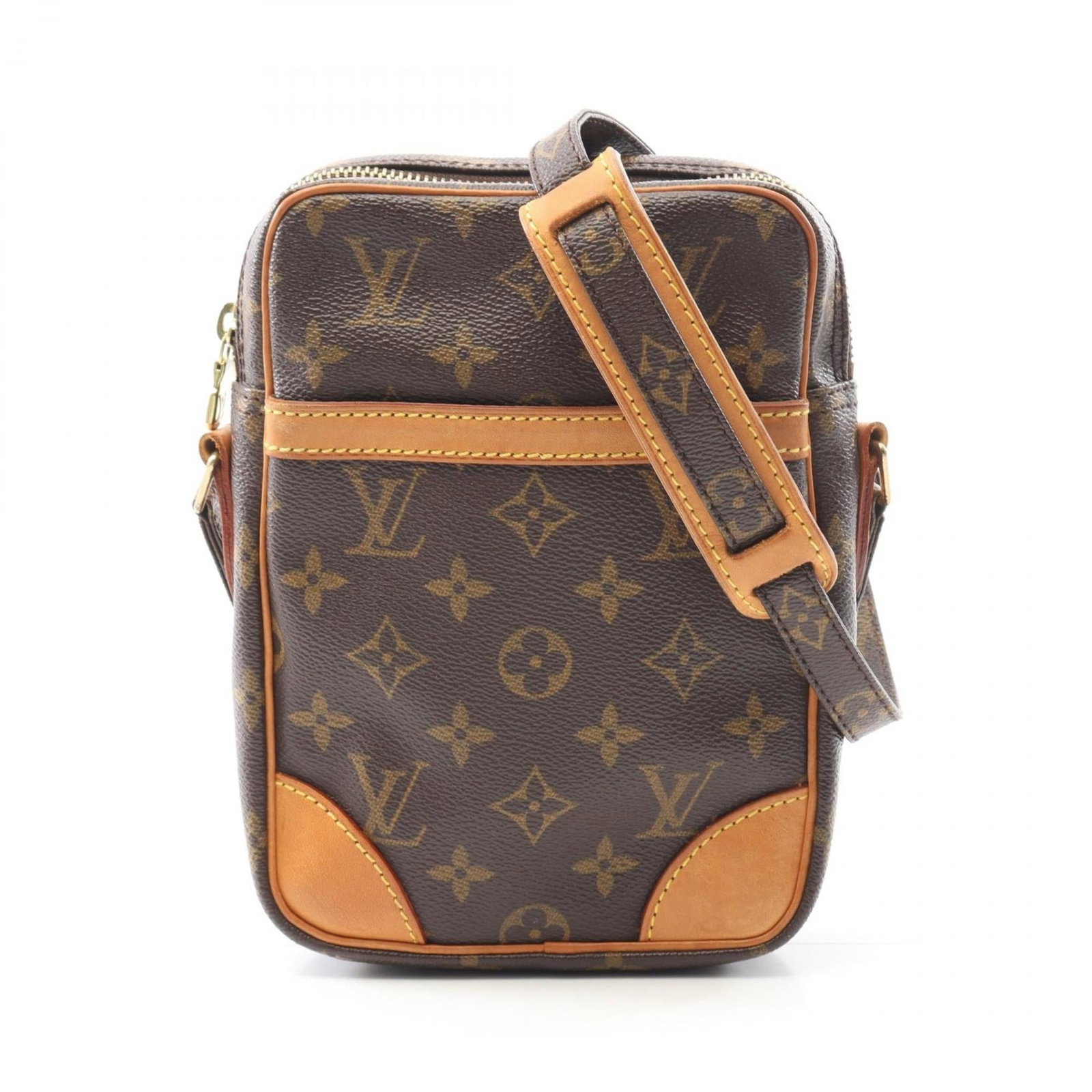 Louis Vuitton Shoulder Bag Coated Canvas Leather: Louis Vuitton Shoulder Bag Coated Canvas Leather The Louis Vuitton Shoulder Bag Coated Canvas Leather features a timeless design with a classic brown color. With its durable coated canvas and leather