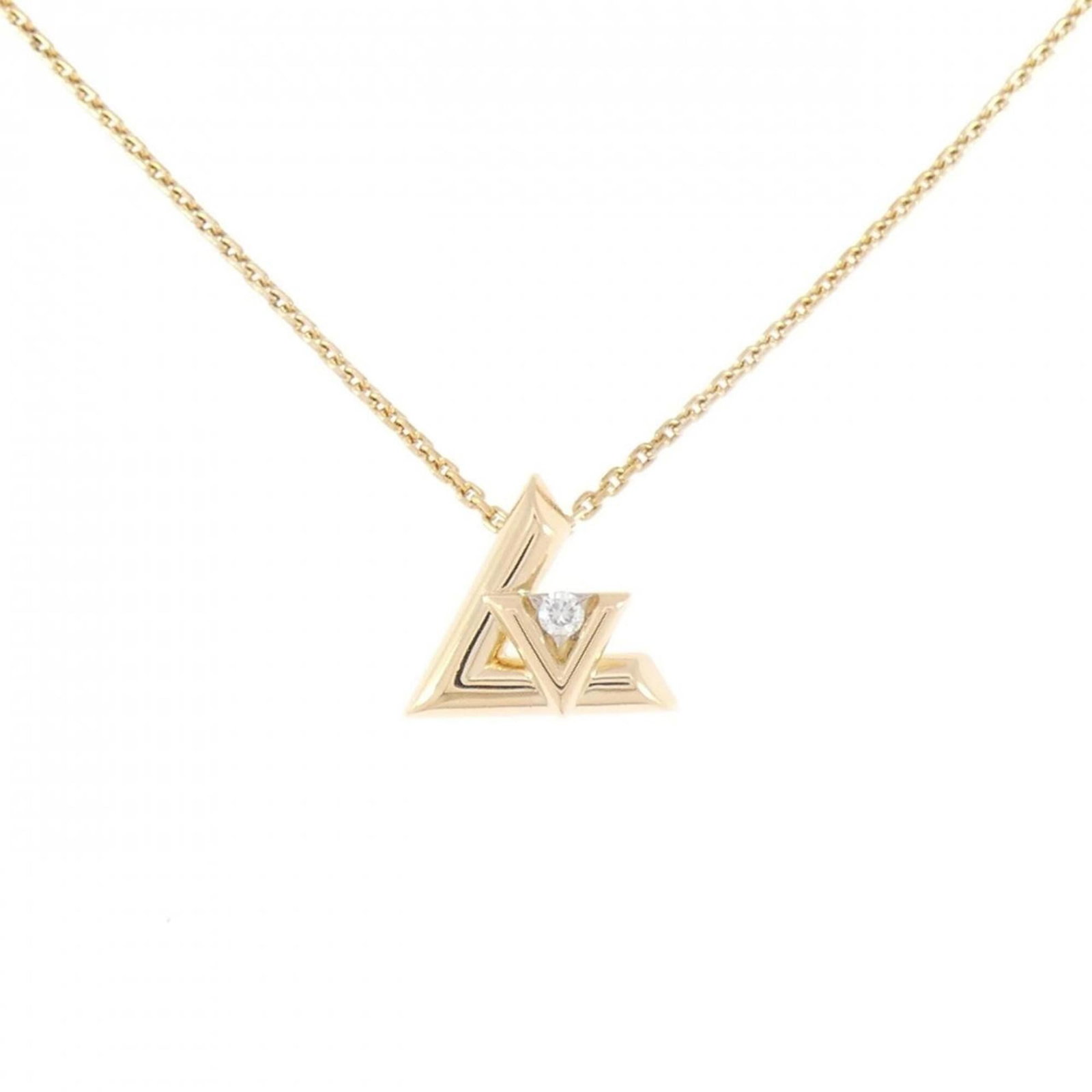 Louis Vuitton Vault One Pm Necklace: Louis Vuitton Vault One Pm Necklace Yellow gold (18K) pendant featuring a diamond stone, this Louis Vuitton Vault One PM necklace boasts a classic design with subtle luxury. The necklace's 42-45 cm ci