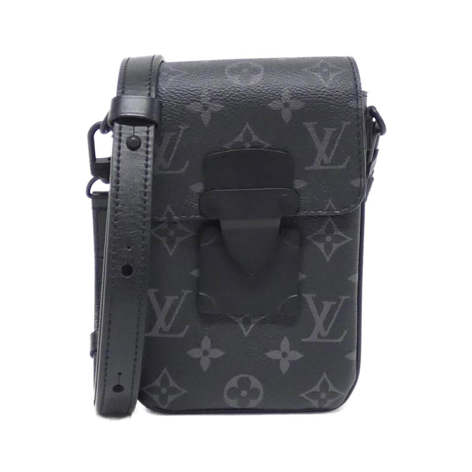 Louis Vuitton Shoulder Bag Coated Canvas: Louis Vuitton Shoulder Bag Coated Canvas The Louis Vuitton Shoulder Bag Coated Canvas boasts a sleek black finish and sturdy coated canvas material. Its versatile design allows for adjustable strap le