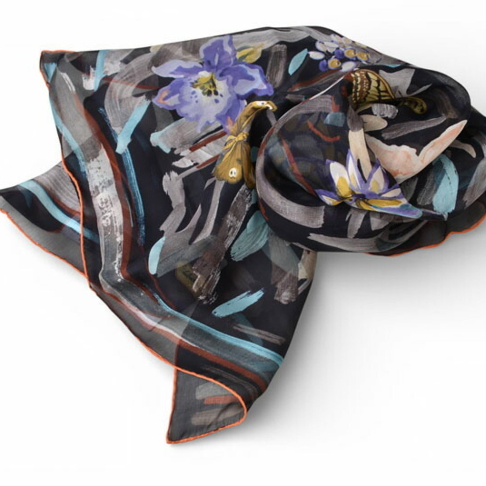 Salvatore Ferragamo Scarf Silk: Salvatore Ferragamo Scarf Silk Silk scarf from Salvatore Ferragamo in blue and multi-color. Made with high-quality silk material, this scarf measures 1.54m x 60.62'' in size. In mint condition, like a
