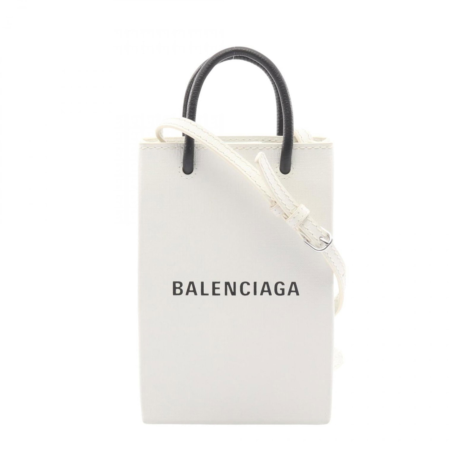 Balenciaga Shoulder Bag Leather: Balenciaga Shoulder Bag Leather This Balenciaga shoulder bag features high-quality leather construction and a sleek design. Showcasing classic black and white colors, its timeless style makes it a