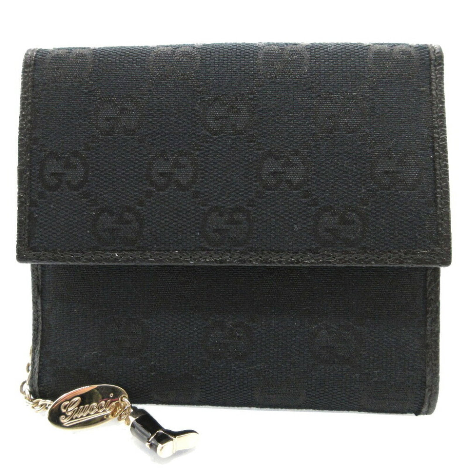 Gucci Wallet (Bi-Fold) Gg Canvas Leather: Gucci Wallet (Bi-Fold) Gg Canvas Leather Gucci's iconic bi-fold wallet features Gg Canvas leather and a classic design. The black color and compact size make it easy to carry, while its durable constr