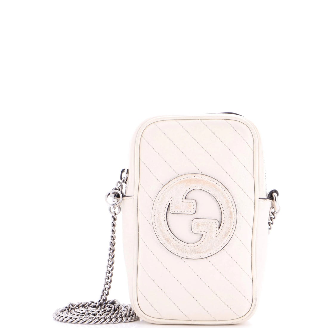 Blondie Crossbody Bag Gucci Quilted Leather Mini Diagonal NM: Blondie Crossbody Bag Gucci Quilted Leather Mini Diagonal NM Gucci's Blondie Crossbody Bag boasts a neutral exterior with quilted leather detailing, adding an edgy touch to any outfit. Measuring just 