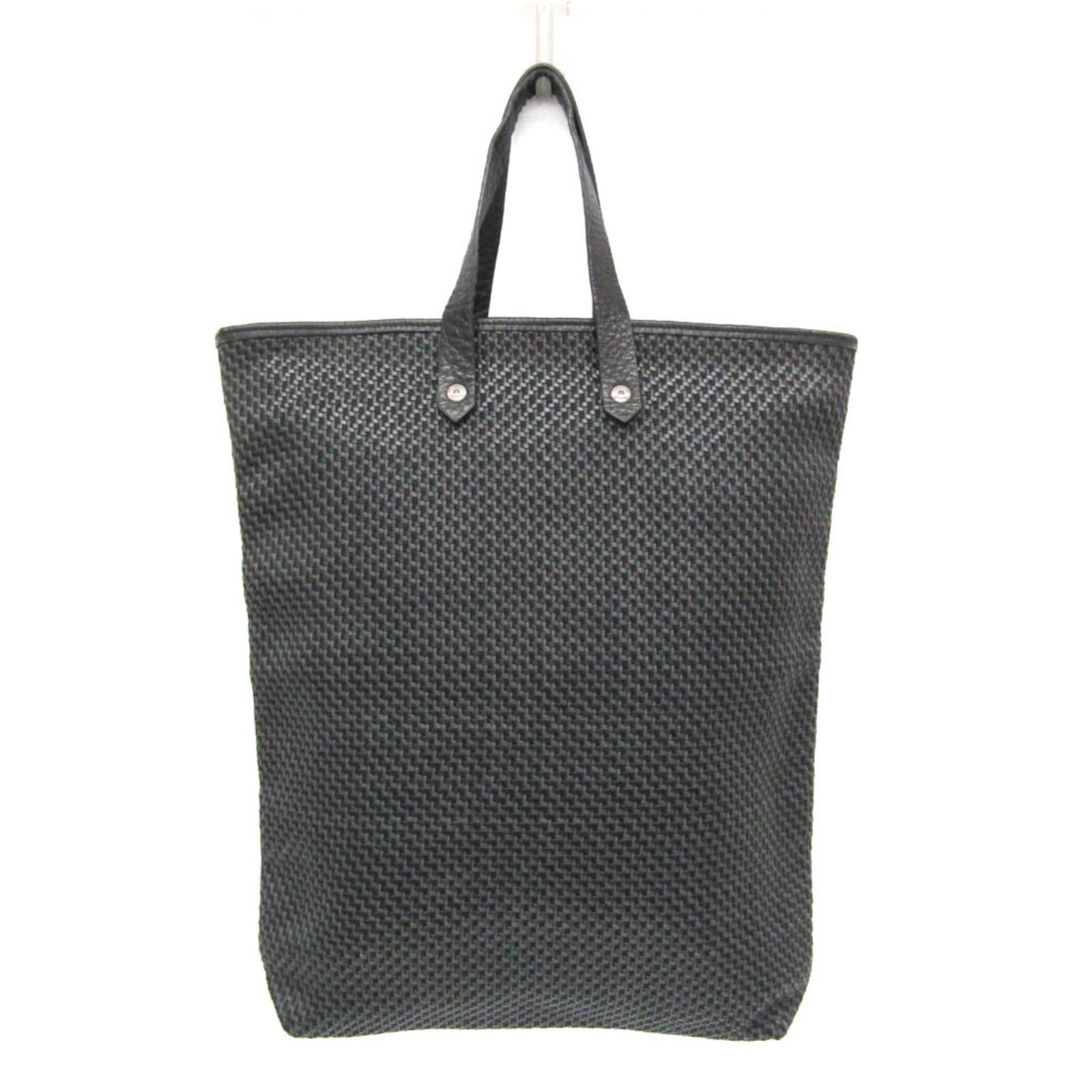 Hermes Tote Bag Polyester Leather: Hermes Tote Bag Polyester Leather Dark gray Hermes Tote Bag with Polyester Leather and Open Closure. This versatile tote features an open inner pocket and one open pocket, perfect for daily essentials