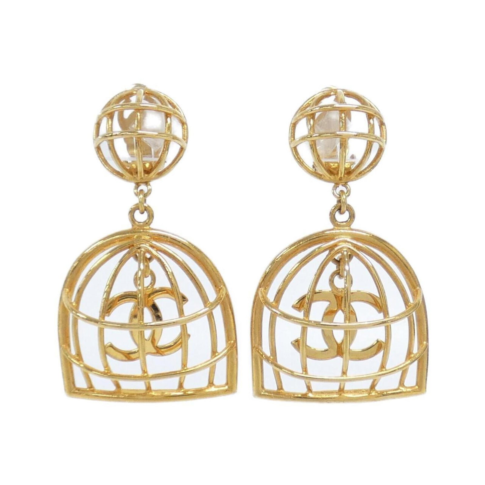 Chanel Clip Earrings: Chanel Clip Earrings Chanel's iconic clip earrings are a timeless accessory for women. With their sleek gold design and compact size, they add a touch of sophistication to any outfit. In very good con