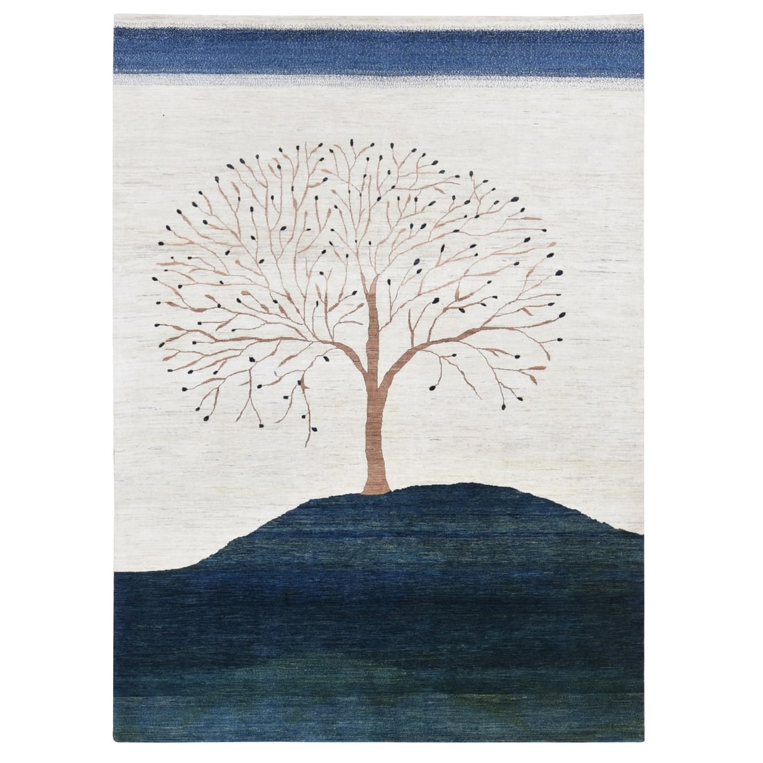 Oriental rug ivory wool hand knotted design modern gabbeh 8'7"x12 (1 of 12)