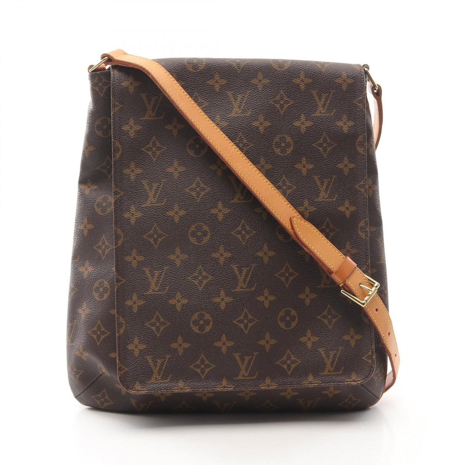 Louis Vuitton Shoulder Bag Coated Canvas Leather: Louis Vuitton Shoulder Bag Coated Canvas Leather This Louis Vuitton shoulder bag boasts a timeless design with its coated canvas leather exterior and rich brown hue. With its classic size and structur