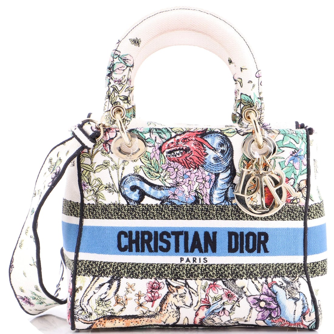 Christian Dior Lady D Lite Canvas Embroidered Bag Medium (1 of 8)
