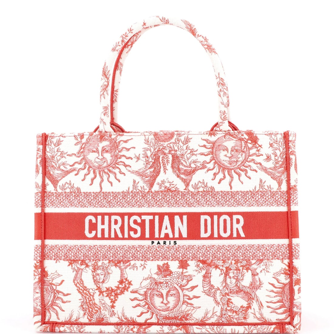 Canvas Embroidered Book Tote Medium Dior Christian: Canvas Embroidered Book Tote Medium Dior Christian The Medium Dior Book Tote Embroidered Canvas features a vibrant orange exterior with intricate embroidery, adding a touch of elegance to this stylish