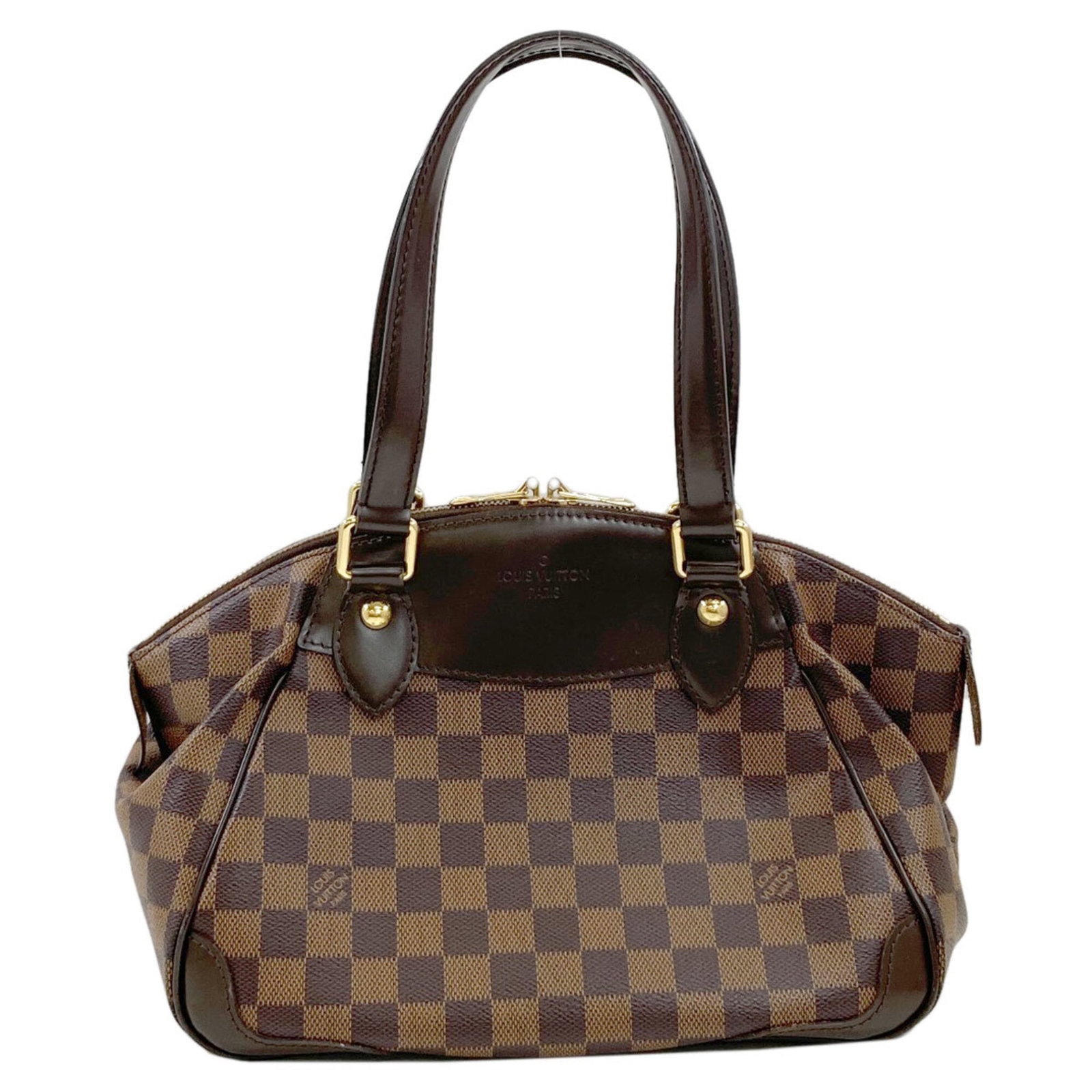 Louis Vuitton Handbag Damier Canvas: Louis Vuitton Handbag Damier Canvas Damier Canvas handbag from Louis Vuitton in brown. This used bag features some scratches and dirt, but remains in very good condition with a few traces of usage