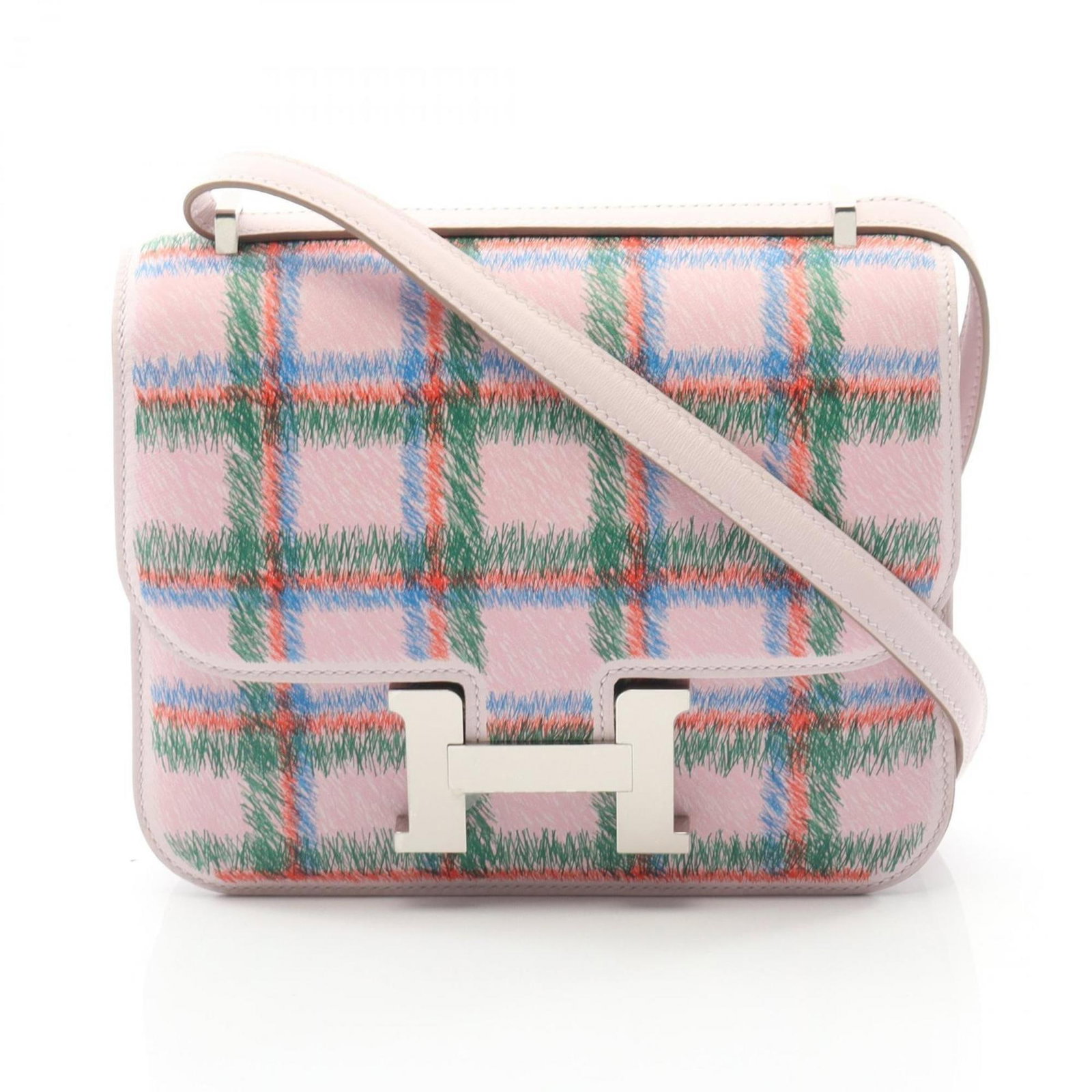 Hermes Shoulder Bag Swift Leather Leather: Hermes Shoulder Bag Swift Leather Leather Swift Leather Shoulder Bag from Hermes features vibrant multi-color Swift Leather and silver hardware. The bag measures 15cm x 18cm and has been opened, never