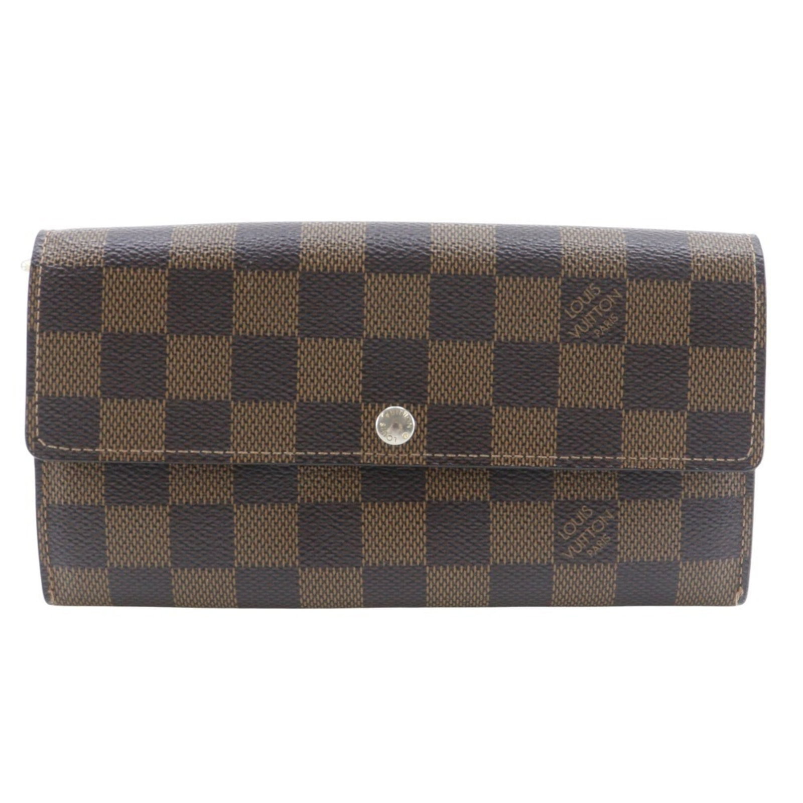 Louis Vuitton Long Wallet (Bi-Fold) Damier Canvas: Louis Vuitton Long Wallet (Bi-Fold) Damier Canvas The Louis Vuitton Long Wallet in Damier Canvas offers a timeless and sophisticated style. This bi-fold wallet features brown leather with classic Dami