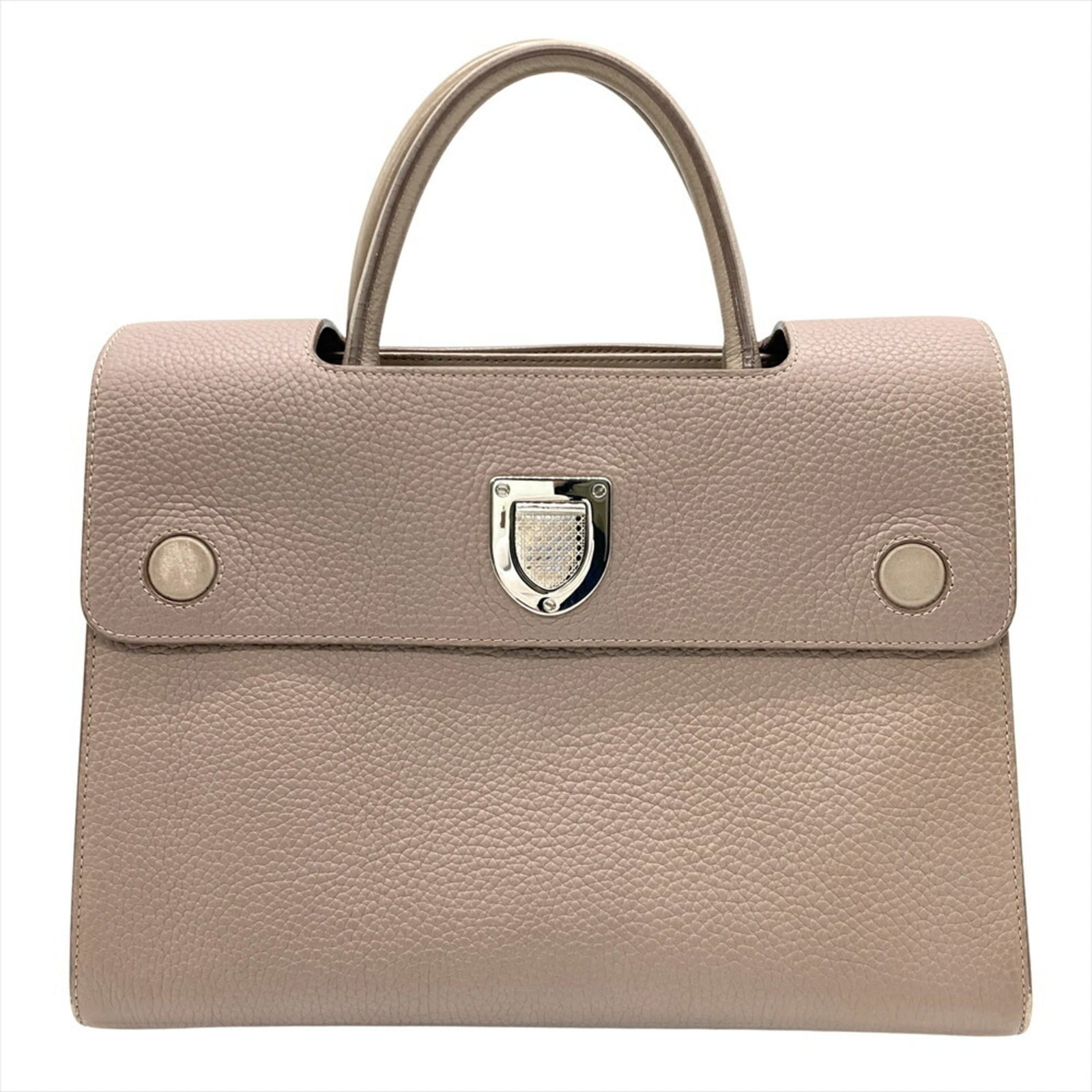 Christian Dior Shoulder Bag Leather: Christian Dior Shoulder Bag Leather This Christian Dior shoulder bag features a timeless grayish leather exterior with silver hardware and an open inner pocket. Measuring 21cm x 30cm x 14cm, its compa