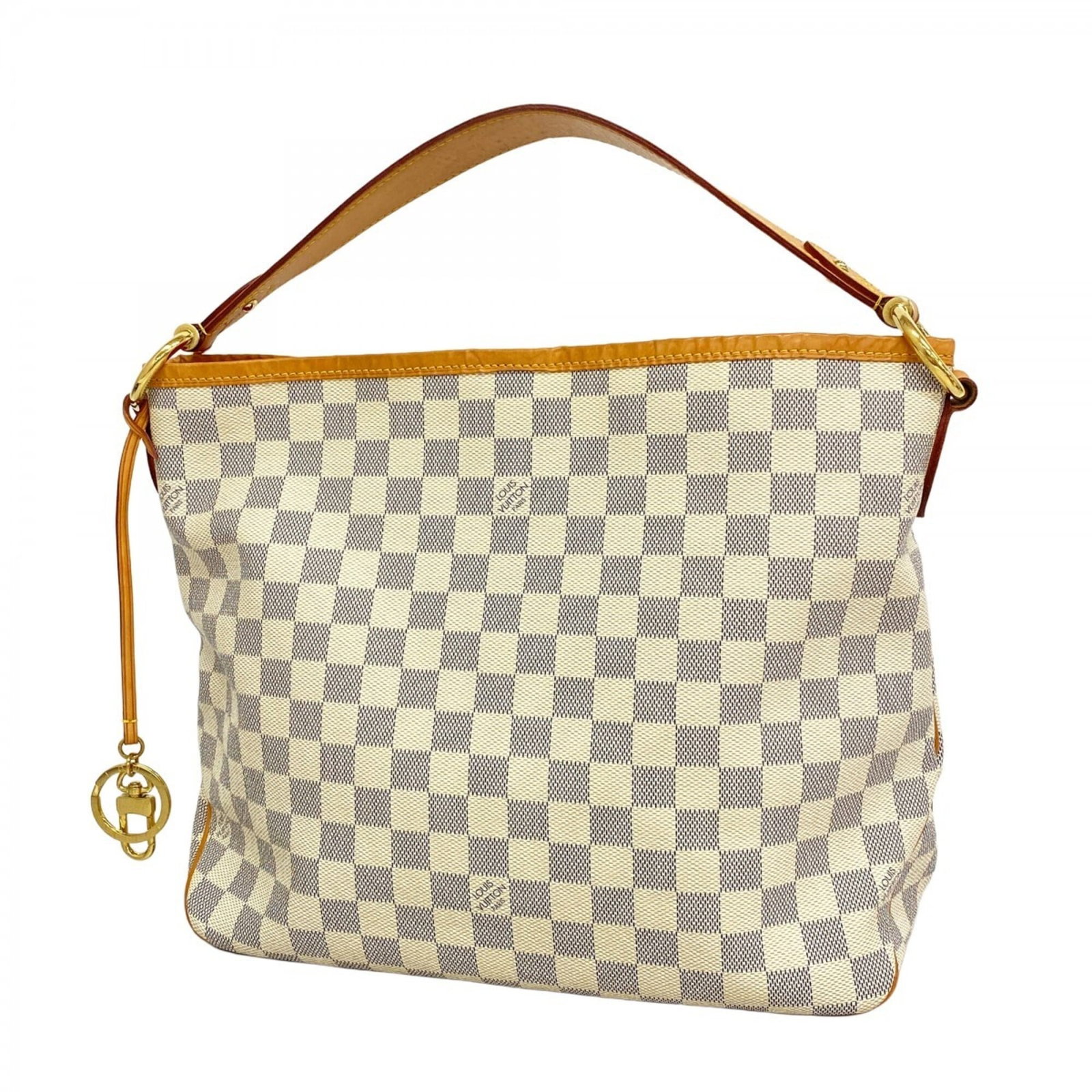 Louis Vuitton Shoulder Bag: Louis Vuitton Shoulder Bag This Louis Vuitton shoulder bag boasts a crisp white finish and clean lines, with its classic monogram pattern adding a touch of timeless elegance. Measuring 28cm x 31cm x