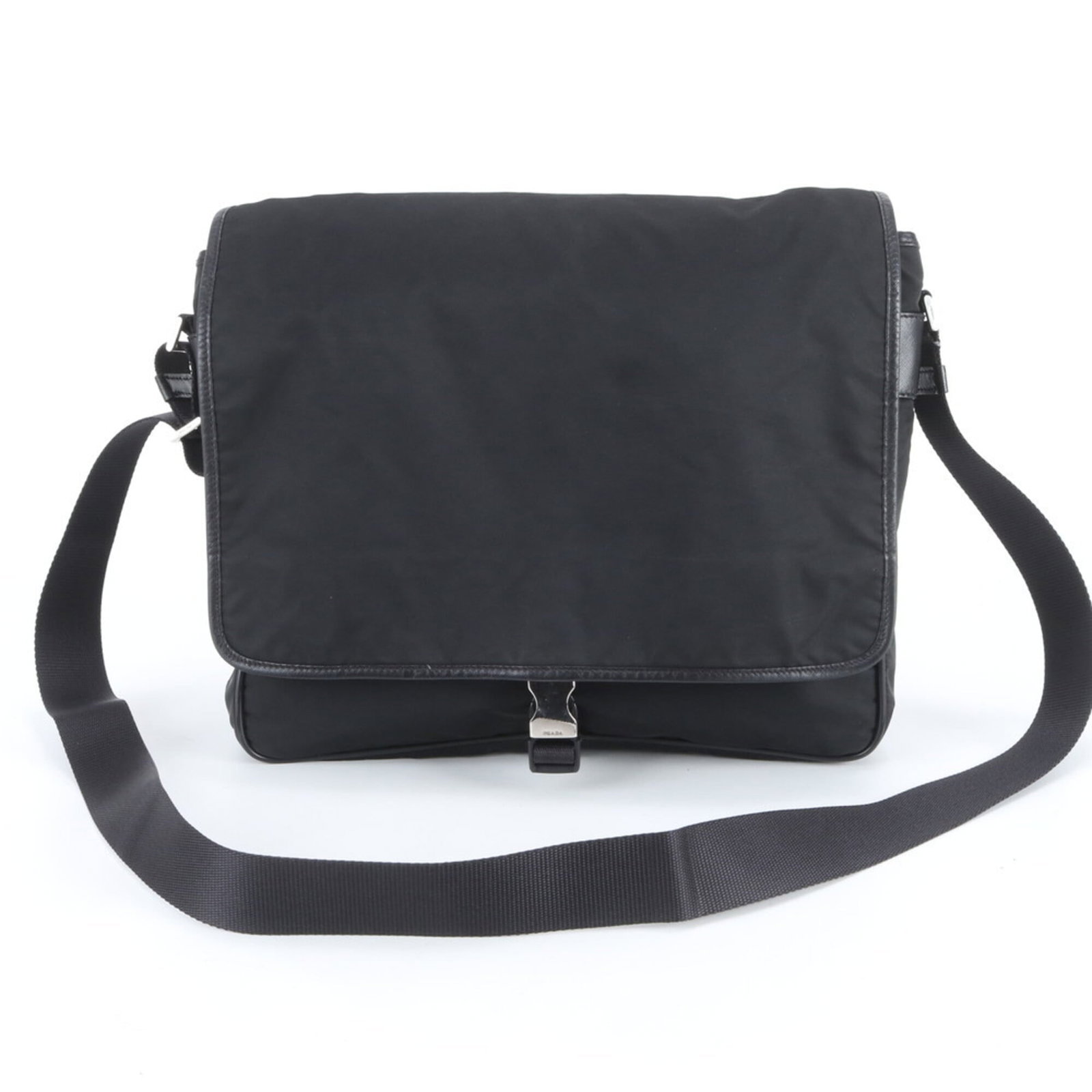 Prada Shoulder Bag Nylon Leather: Prada Shoulder Bag Nylon Leather The Prada Shoulder Bag Nylon Leather boasts a sleek and modern design with its combination of nylon and leather materials. Measuring 30cm x 35cm x 10cm, this