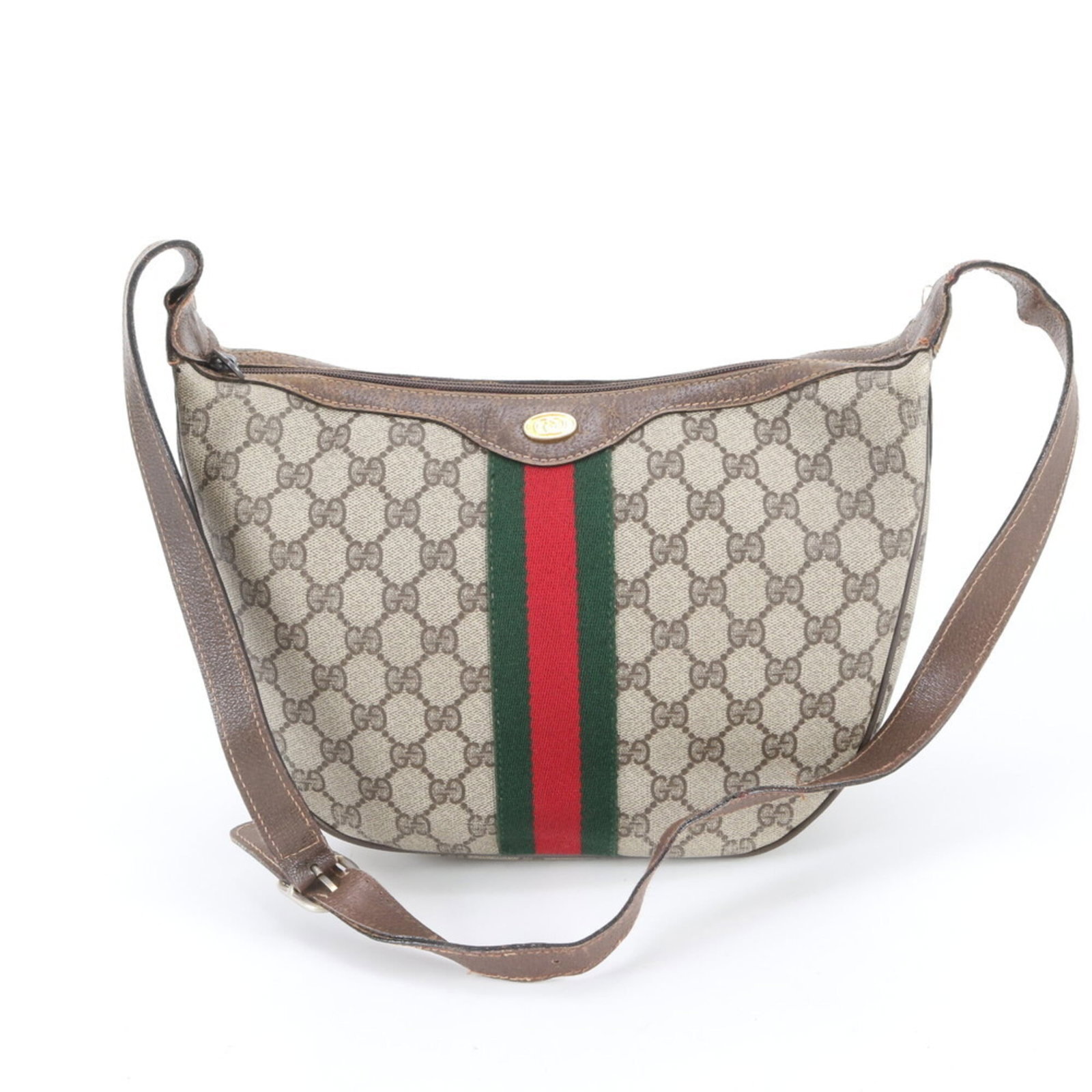 Gucci Shoulder Bag Tote Bag Leather Coated Canvas: Gucci Shoulder Bag Tote Bag Leather Coated Canvas Gucci's iconic shoulder tote bag boasts a unique blend of leather and coated canvas, giving it a distinctive look. The beige and brown color