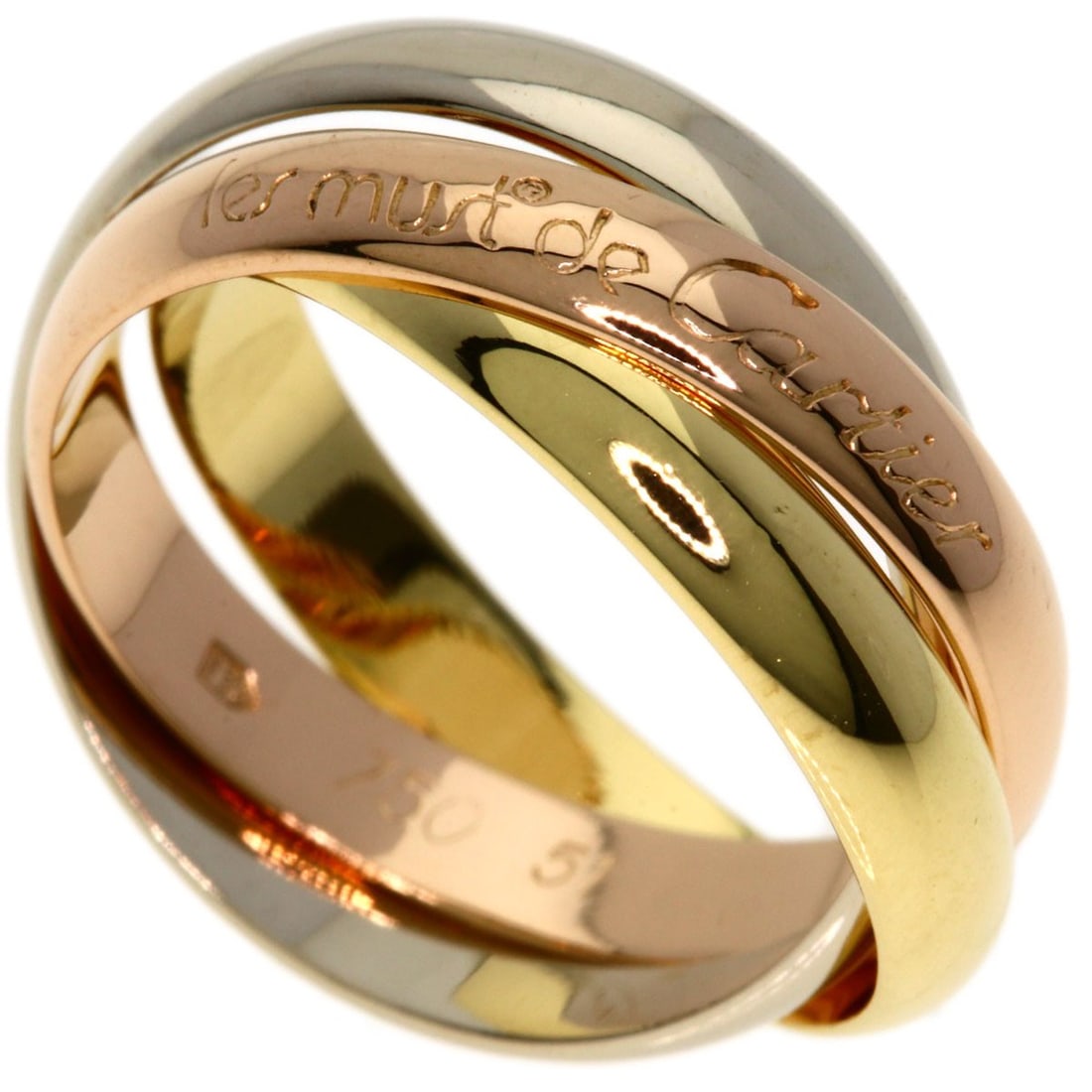 Strict Rules Use Only Cartier Trinity K18 Yellow Gold 18k Pink Gold: Strict Rules Use Only Cartier Trinity K18 Yellow Gold 18k Pink Gold Cartier Trinity K18 Yellow Gold 18k Pink Gold Ring in Excellent Condition. This stunning ring features a unique combination of K18 y