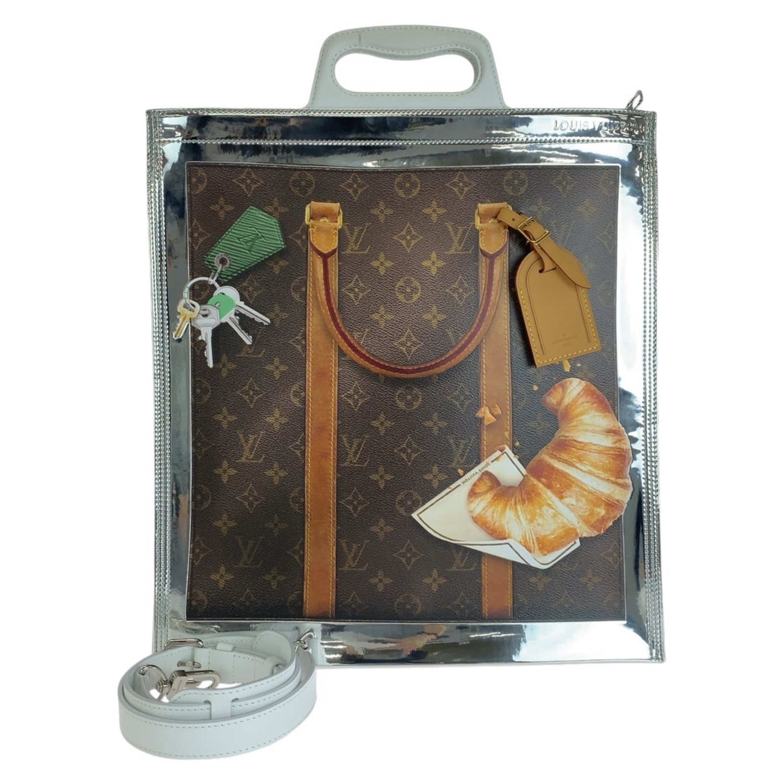 Louis Vuitton Shoulder Bag Tote Bag Pvc Leather Leather: Louis Vuitton Shoulder Bag Tote Bag Pvc Leather Leather The Louis Vuitton Shoulder Bag Tote Bag boasts a striking combination of Pvc and leather materials, featuring the iconic monogram pattern in bro