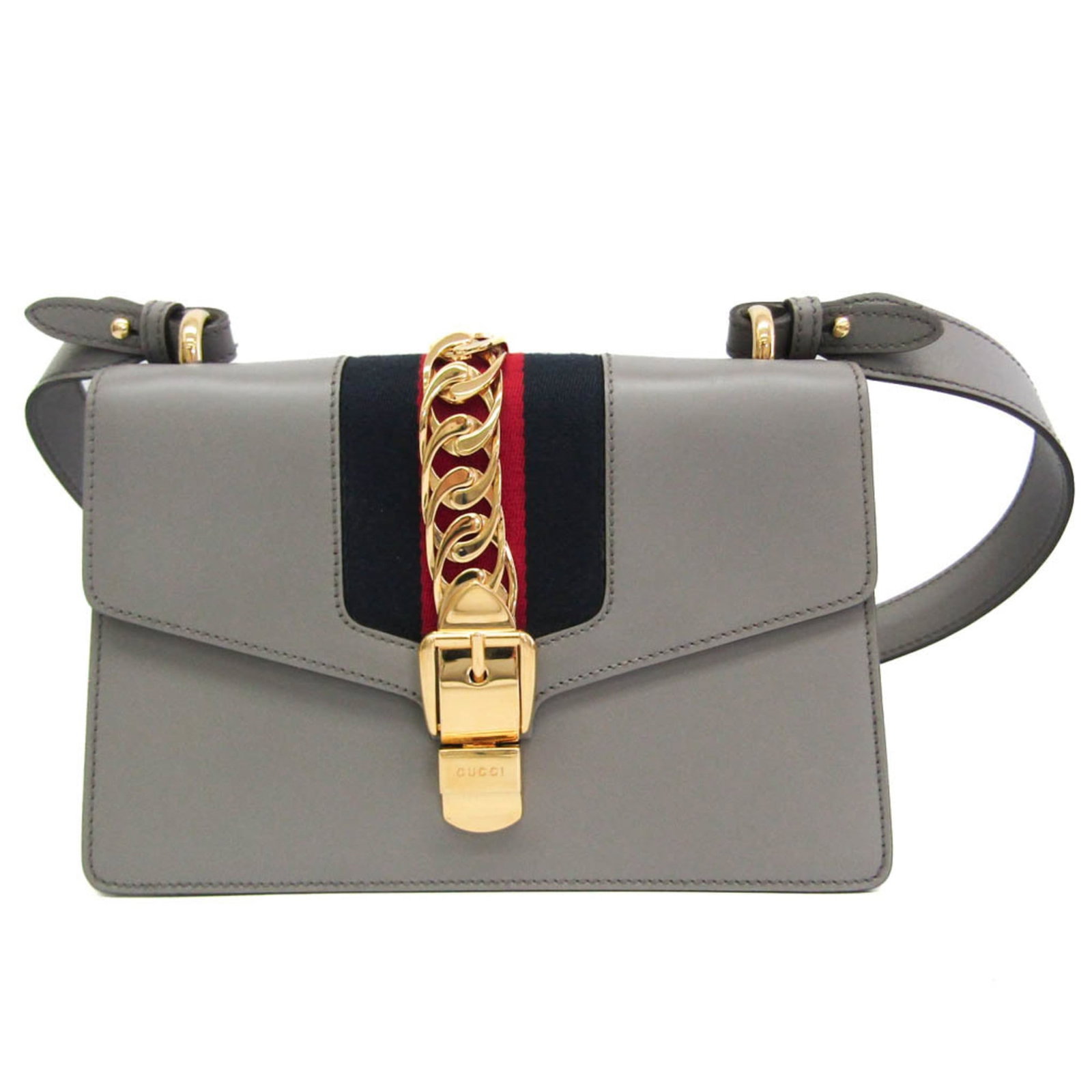 Gucci Shoulder Bag Leather: Gucci Shoulder Bag Leather Gucci Shoulder Bag Leather in Gray. This pre-owned shoulder bag features high-quality leather construction with some minor scratches and dirt marks, giving it a worn-in look