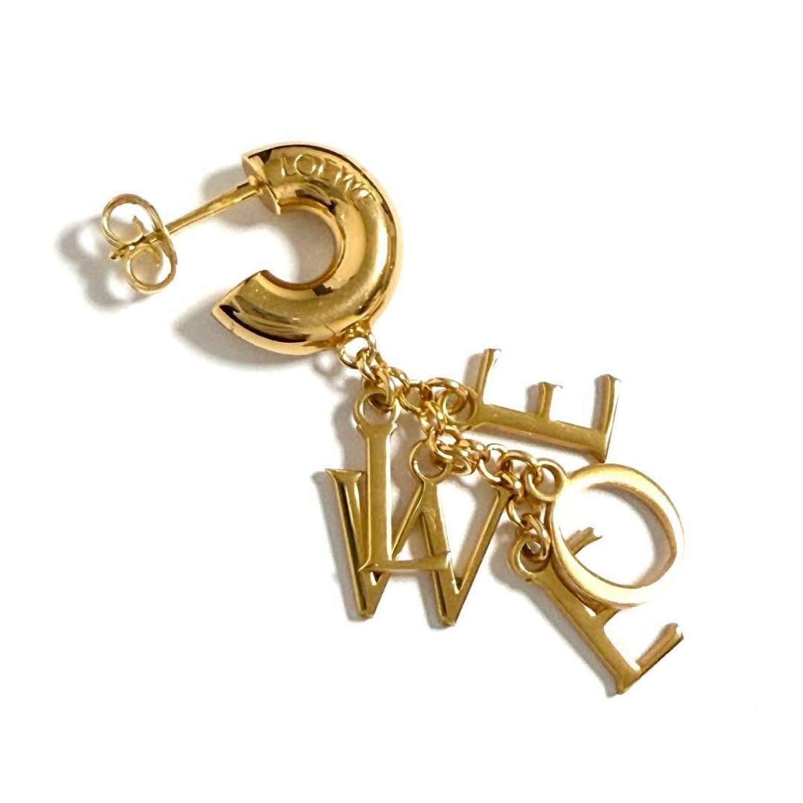 Loewe Drop Earrings Silver 925: Loewe Drop Earrings Silver 925 Silver 925 material and gold color make these Loewe drop earrings stand out. The used condition shows some scratches and dirt, but overall they are in very good shape