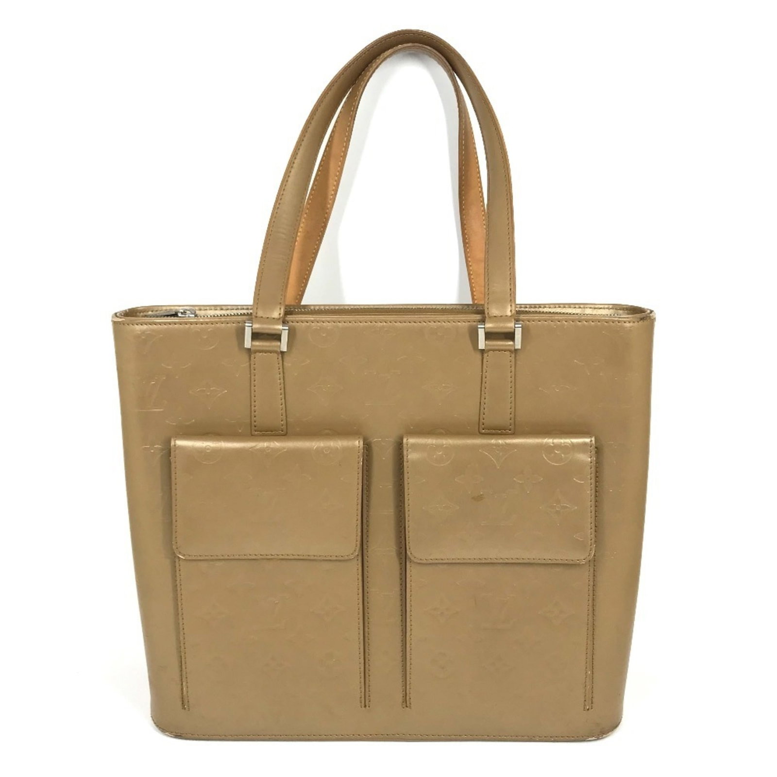 Louis Vuitton Tote Bag Monogram Mat: Louis Vuitton Tote Bag Monogram Mat This Louis Vuitton tote bag features a classic monogram mat design in beige, adding a touch of timeless elegance to any outfit. The durable material has been well-l