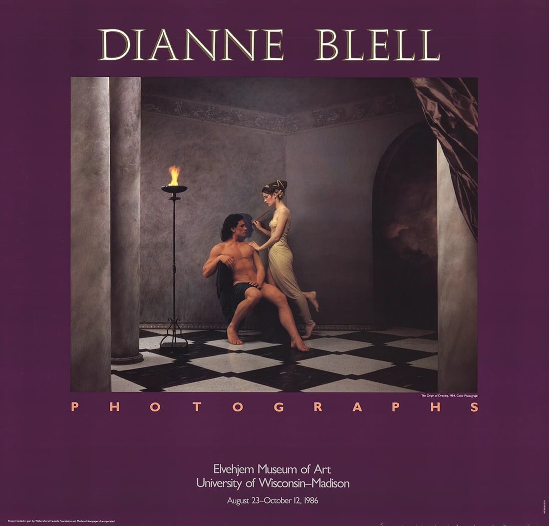 Purple Brown Nude Photographs 26" x 27" Poster: Purple Brown Nude Photographs 26" x 27" Poster Offset lithograph poster from Dianne Blell's 1984 series "Photographs", measuring 26 x 27 inches. This near-mint condition print features a striking