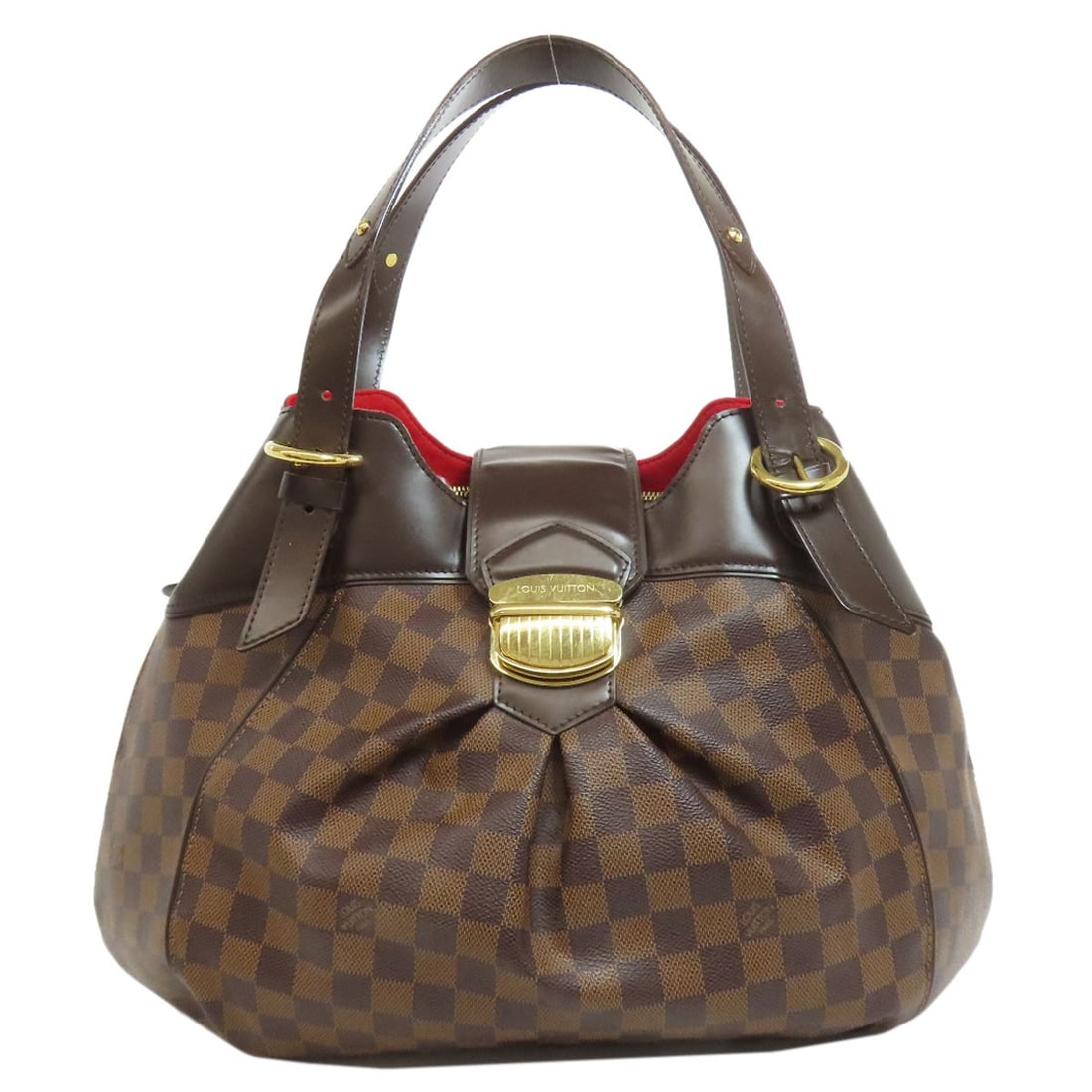 Sistina Tote Bag Damier Canvas: Sistina Tote Bag Damier Canvas Damier canvas exterior in Ebene, this LOUIS VUITTON tote bag features classic design and timeless style. Its iconic Damier pattern adds visual interest to any outfit. Ma