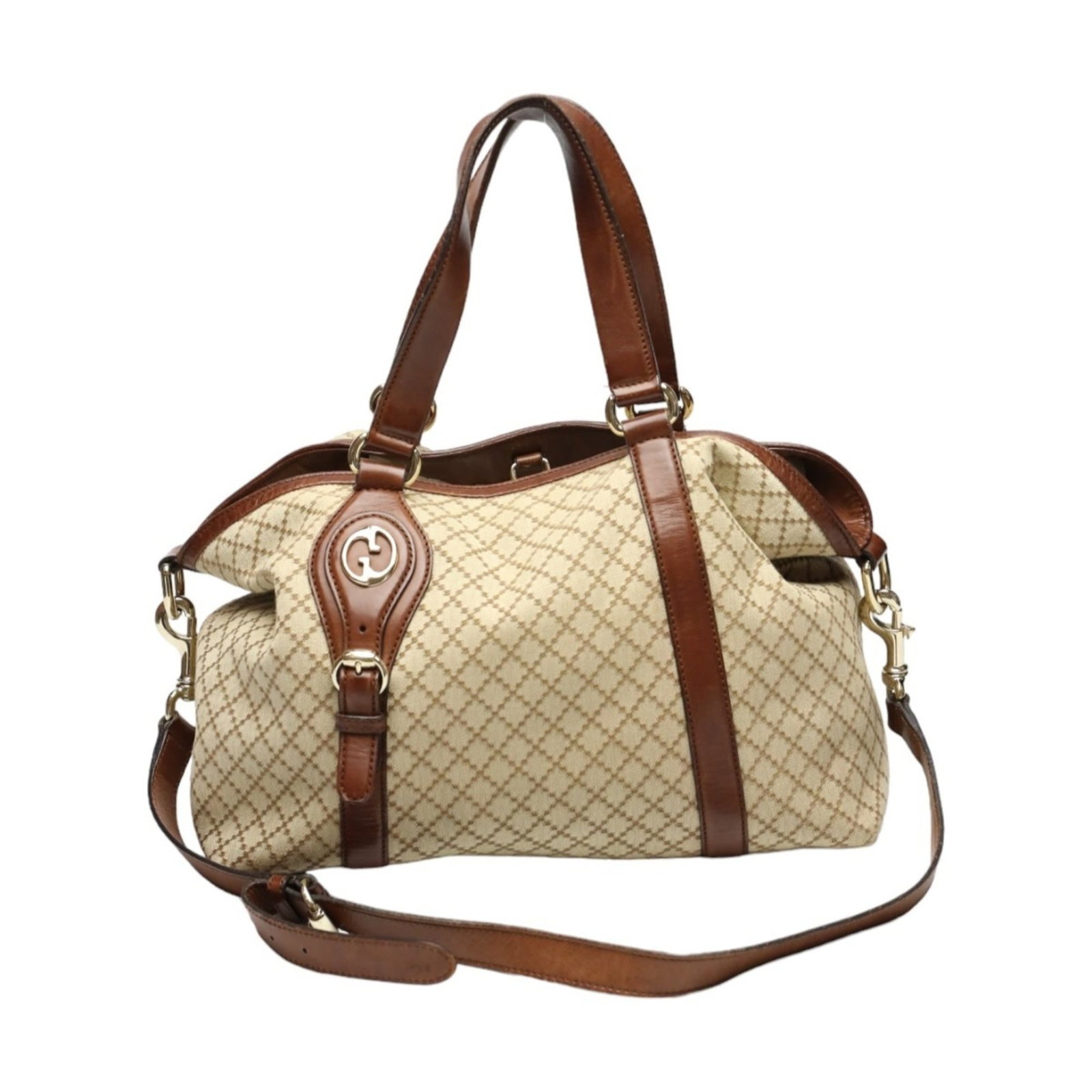Gucci Shoulder Bag Tote Bag Canvas: Gucci Shoulder Bag Tote Bag Canvas Gucci's iconic canvas tote bag features a timeless brown color and classic design. Measuring 24cm x 36cm x 14cm, this shoulder bag has been worn and shows signs of u