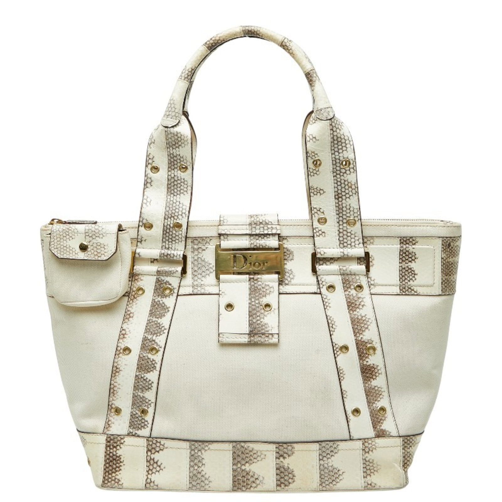 Christian Dior Handbag Tote Bag Leather: Christian Dior Handbag Tote Bag Leather Christian Dior's iconic handbag tote bag in ivory leather offers a timeless and sophisticated style. With its classic design and high-quality material, this use