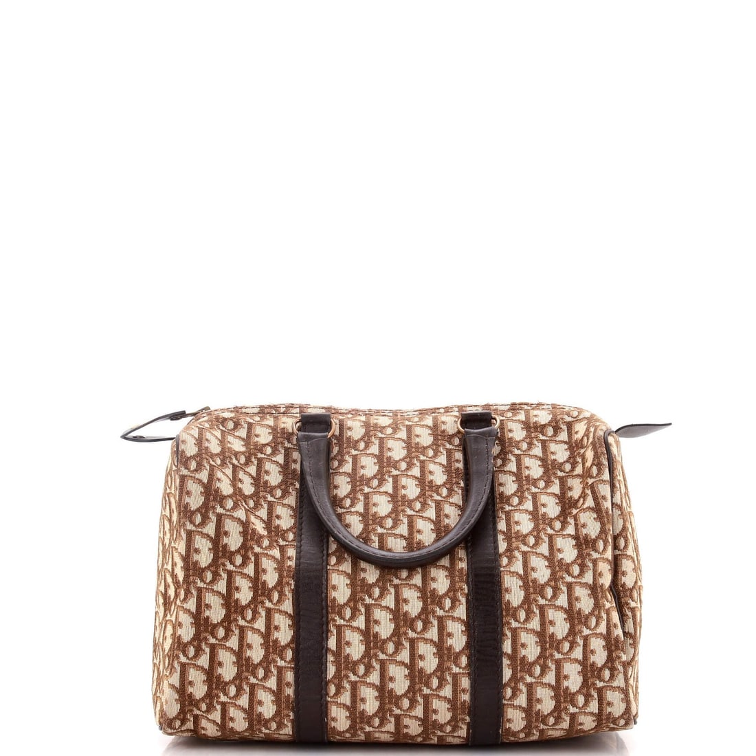Christian Dior Vintage Trotter Boston Bag Diorissimo Medium Canvas: Christian Dior Vintage Trotter Boston Bag Diorissimo Medium Canvas The Christian Dior Vintage Trotter Boston Bag in Medium Canvas boasts a timeless brown color and classic bowler design. With its stur