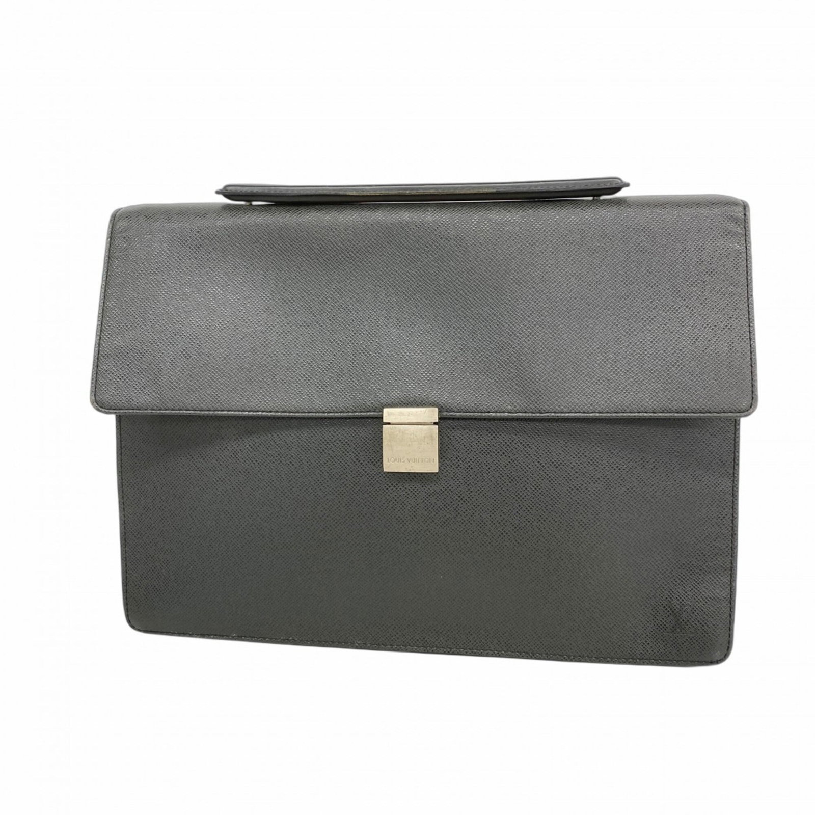 Louis Vuitton Briefcase: Louis Vuitton Briefcase This Louis Vuitton briefcase boasts its classic Ardoise color and timeless design. With a size of 28cm x 38cm x 6cm, it offers ample space for daily essentials. Its used condit