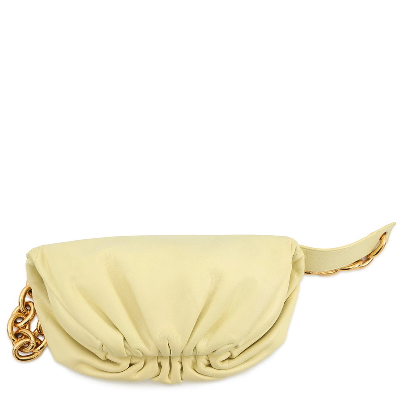 Bottega Veneta Handbag Sling Bag Leather: Bottega Veneta Handbag Sling Bag Leather Bottega Veneta Handbag Sling Bag Leather features a vibrant yellow leather exterior with a few traces of usage, showcasing some scratches and dirt. The bag's s