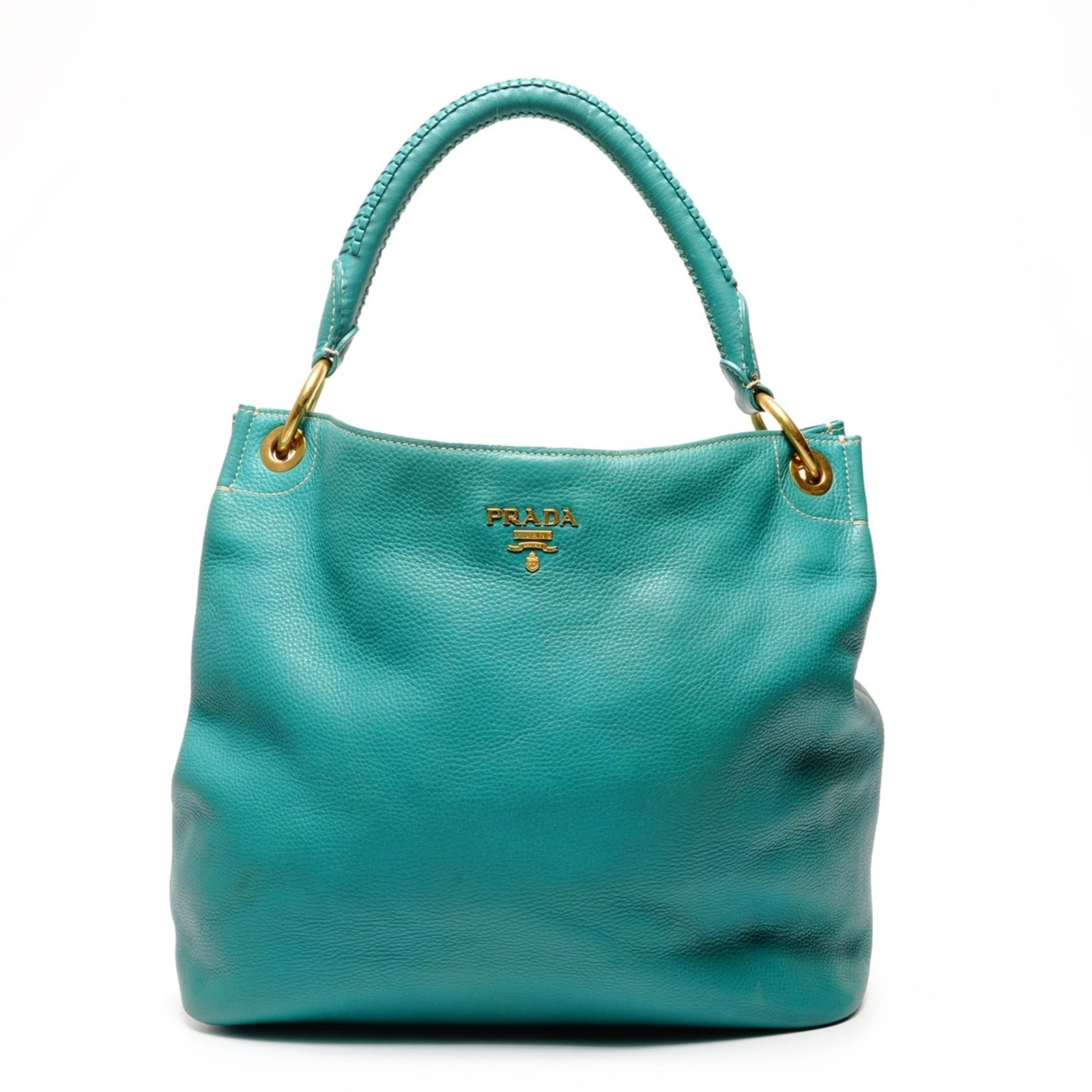Prada Shoulder Bag: Prada Shoulder Bag The Prada shoulder bag boasts a vibrant green hue and sleek design. Measuring 31cm x 38cm x 17cm, this stylish accessory features a strap drop of 47cm, perfect for everyday wear.