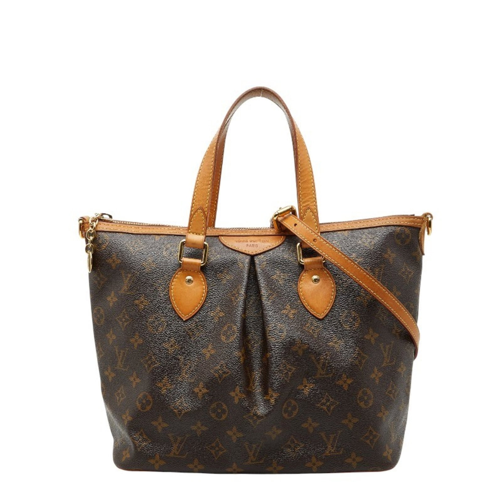 Louis Vuitton Handbag Shoulder Bag Pvc Leather: Louis Vuitton Handbag Shoulder Bag Pvc Leather This Louis Vuitton handbag shoulder bag features Pvc leather and brown color. With its classic design and durable material, it has been well-used,