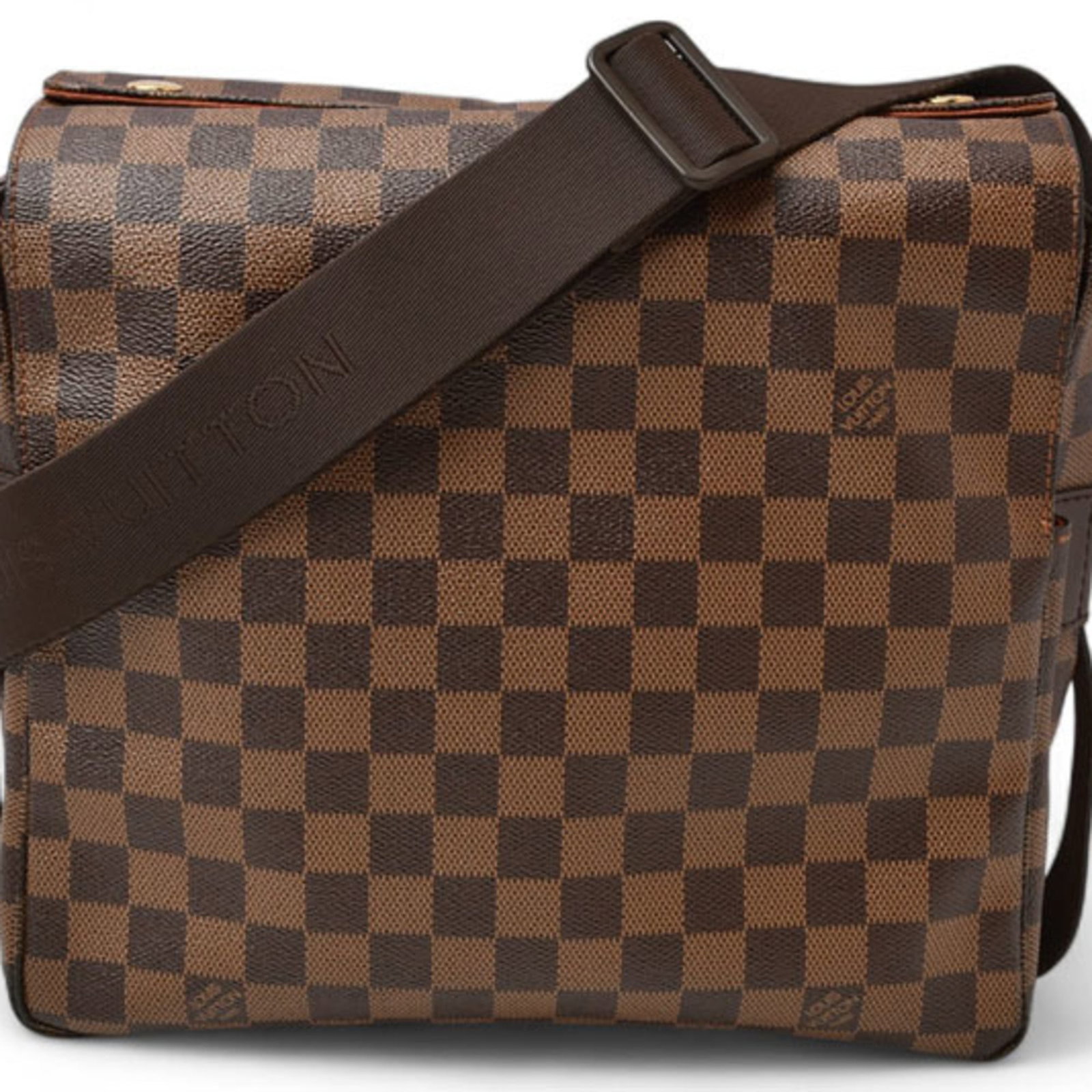 Louis Vuitton Shoulder Bag Coated Canvas: Louis Vuitton Shoulder Bag Coated Canvas The Louis Vuitton Shoulder Bag Coated Canvas features a timeless design with a classic Damier canvas pattern in brown. This versatile bag boasts an adjustable 