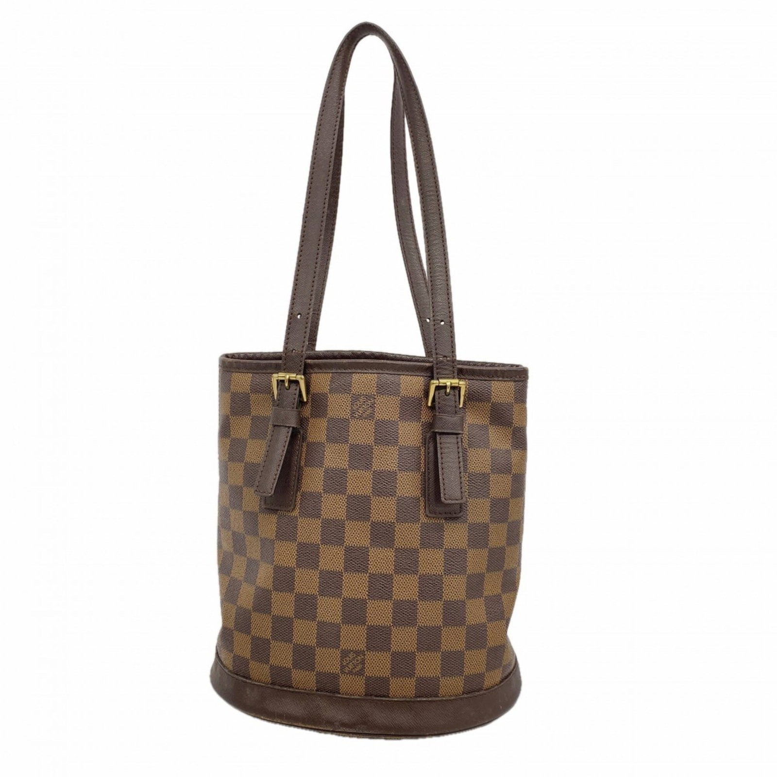 Louis Vuitton Tote Bag: Louis Vuitton Tote Bag Used Louis Vuitton tote bag with Ebene color. The bag has traces of usage and minor scratches/dirt, showing signs of general wear. Measuring 25cm x 23cm x 16cm. Item Specifics: 