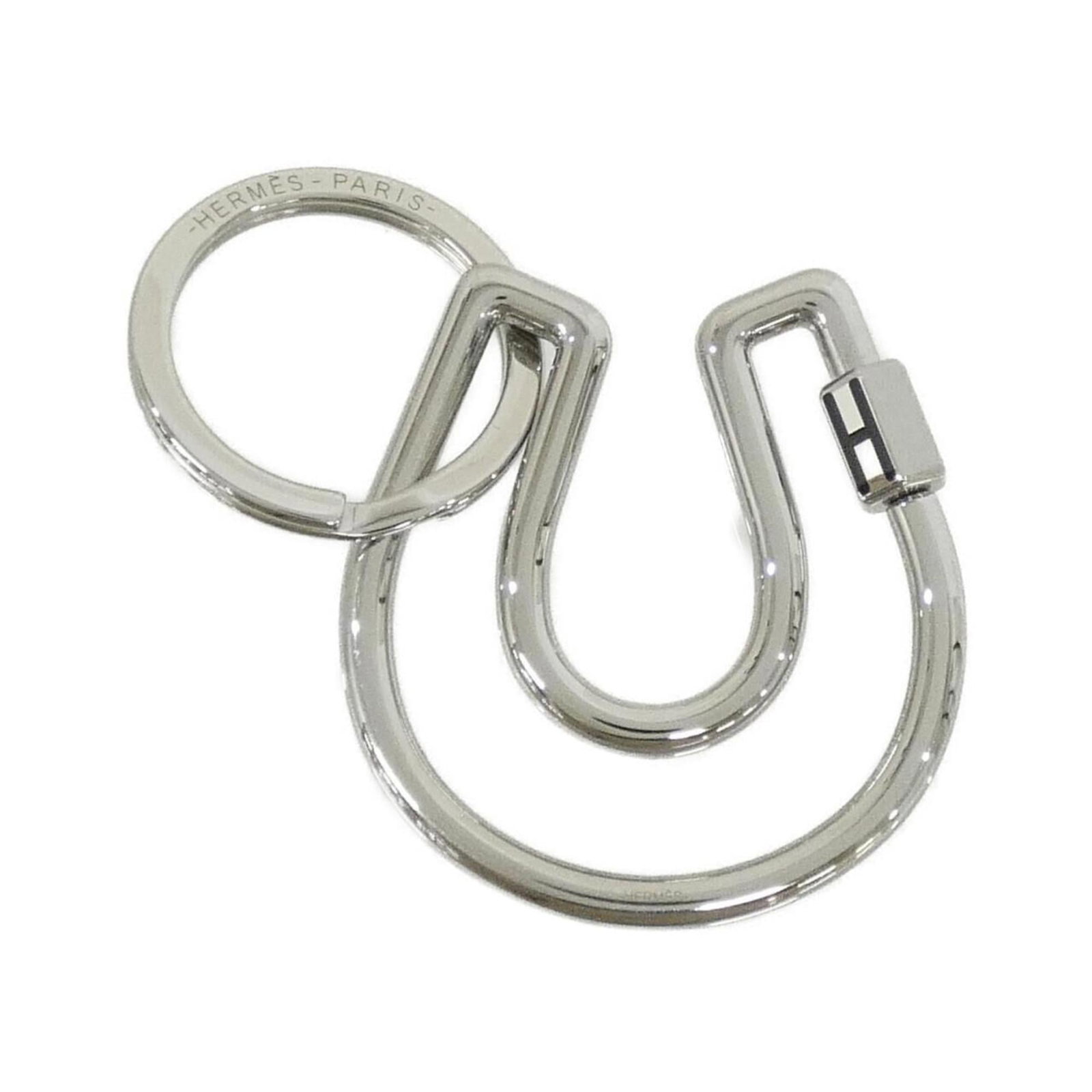 Hermes Keyring Stainless Steel: Hermes Keyring Stainless Steel Stainless steel craftsmanship meets timeless elegance in this Hermes keyring, featuring a sleek black design that adds a touch of sophistication to any accessory. With i