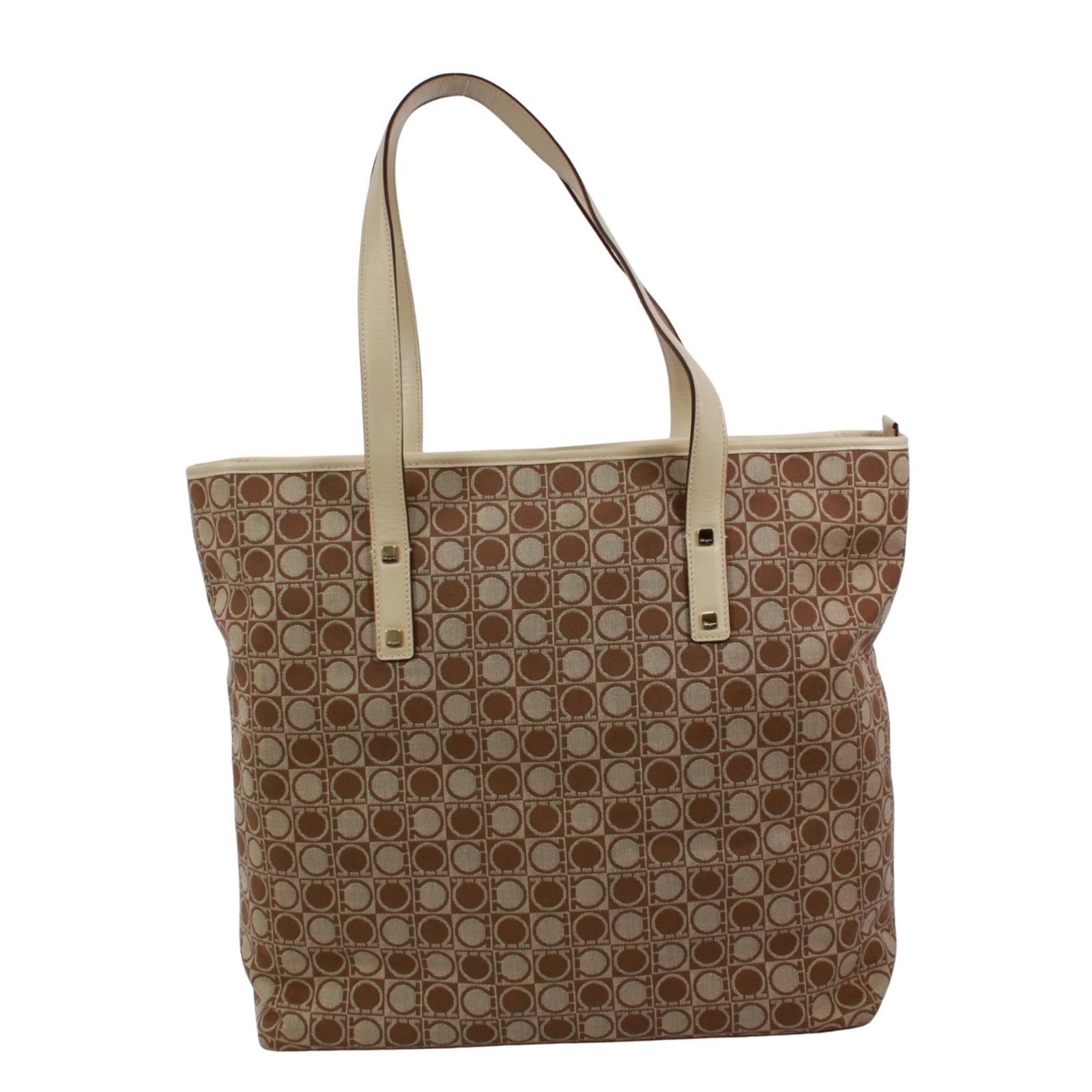 Salvatore Ferragamo Tote Bag Canvas Leather: Salvatore Ferragamo Tote Bag Canvas Leather Canvas and leather come together in this Salvatore Ferragamo tote bag, available in beige and brown hues. The classic design features a sturdy canvas