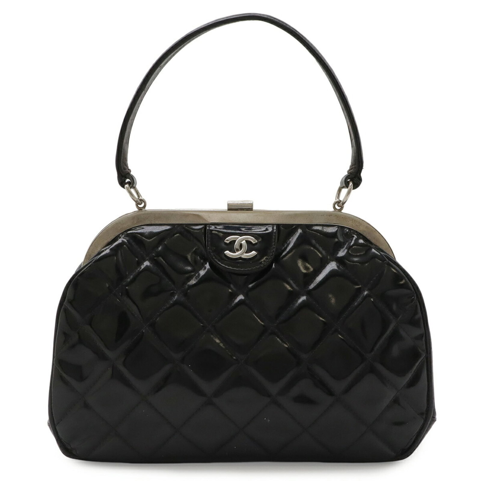Chanel Handbag Ethylen Vinyl Acetate (Eva): Chanel Handbag Ethylen Vinyl Acetate (Eva) Black Chanel Eva handbag with a zipper pocket, measuring 17cm x 24cm x 5cm. This used bag has traces of usage and minor damages, weighing in at 330g. Availab