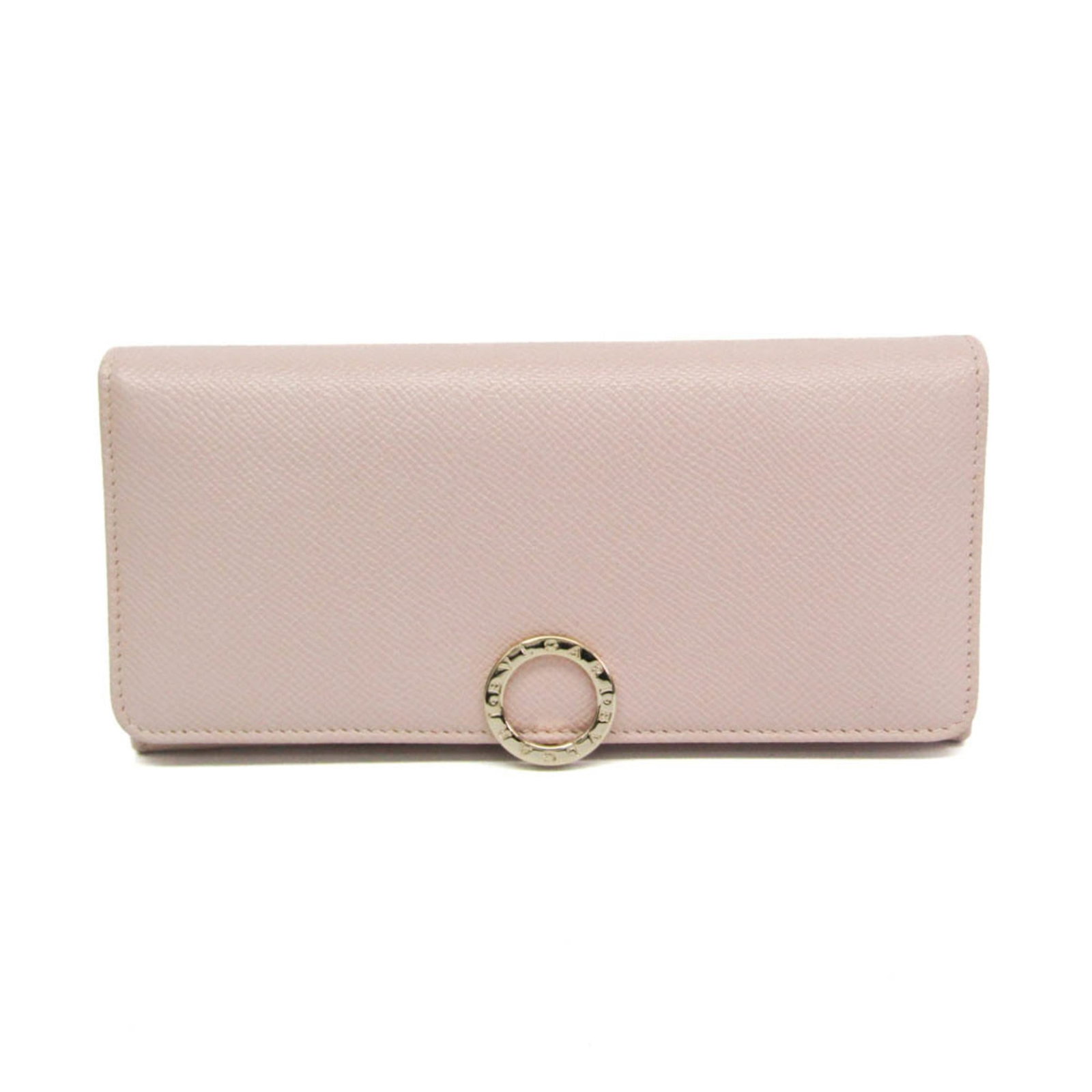 Bvlgari Long Wallet (Bi-Fold) Leather: Bvlgari Long Wallet (Bi-Fold) Leather Bvlgari's elegant long wallet boasts a light pink leather exterior with a fastener closure and an inner coin purse. This bi-fold wallet features multiple card slo
