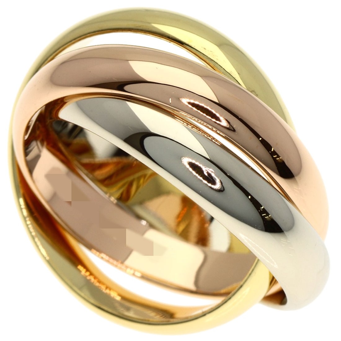 Yellow Gold Pink K18 Trinity Cartier #48 Ring: Yellow Gold Pink K18 Trinity Cartier #48 Ring Yellow Gold Pink K18 Trinity Cartier #48 Ring is a stunning piece featuring K18 yellow gold metal and no main stone. The ring's unique design makes it sta