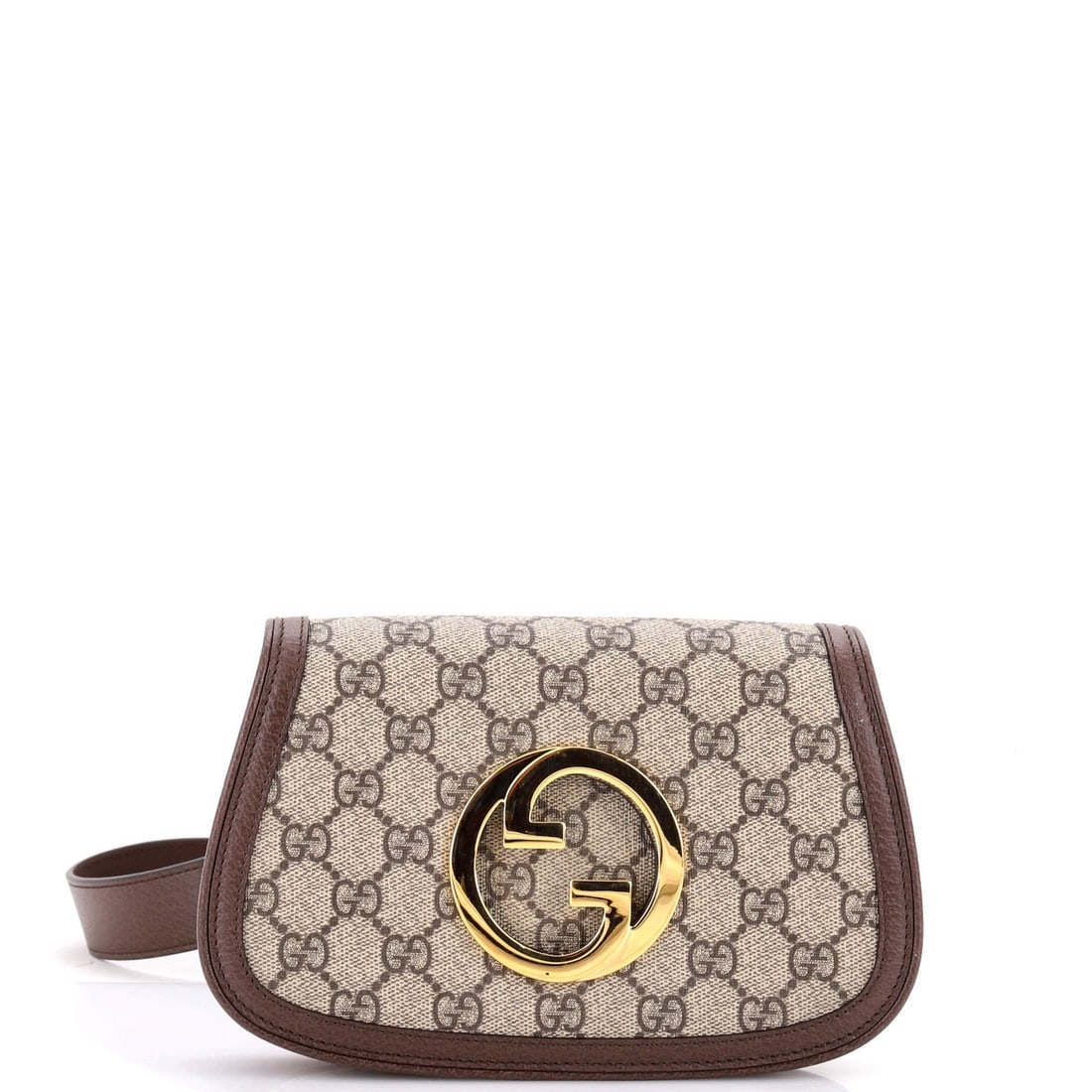 Strict Rules Apply to GG Coated Canvas Bag: Strict Rules Apply to GG Coated Canvas Bag This Gucci belt bag boasts a rich brown canvas exterior with gold hardware and neutral interior. Measuring just 5" tall and 8.5" wide, its compact size makes
