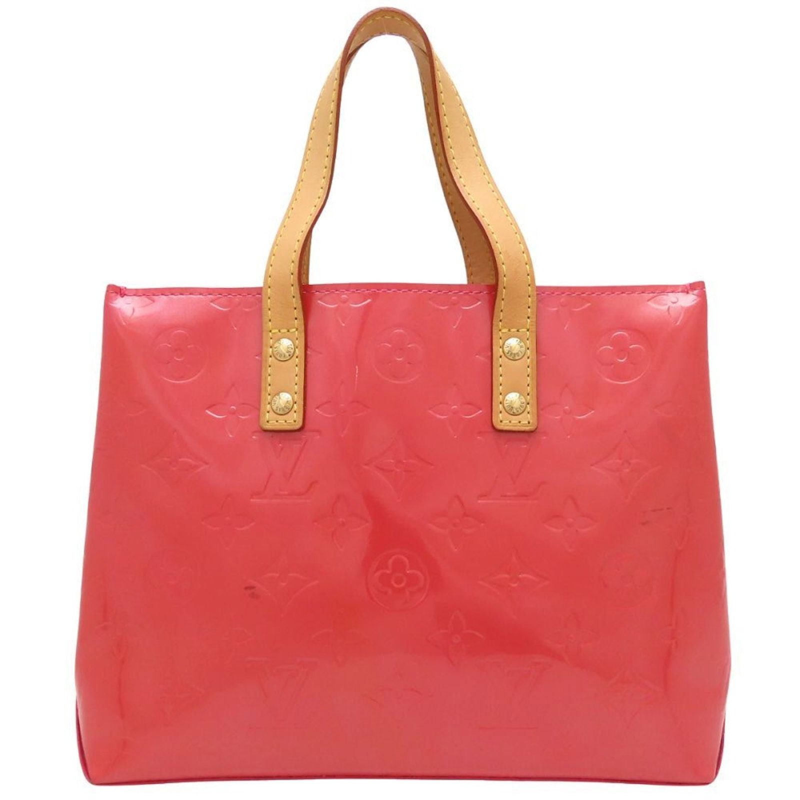 Louis Vuitton Handbag Patent Leather: Louis Vuitton Handbag Patent Leather Fuchsia Pink Louis Vuitton Handbag in Patent Leather. This used handbag features patent leather material and measures 18cm x 22cm x 10cm. Traces of usage are visib