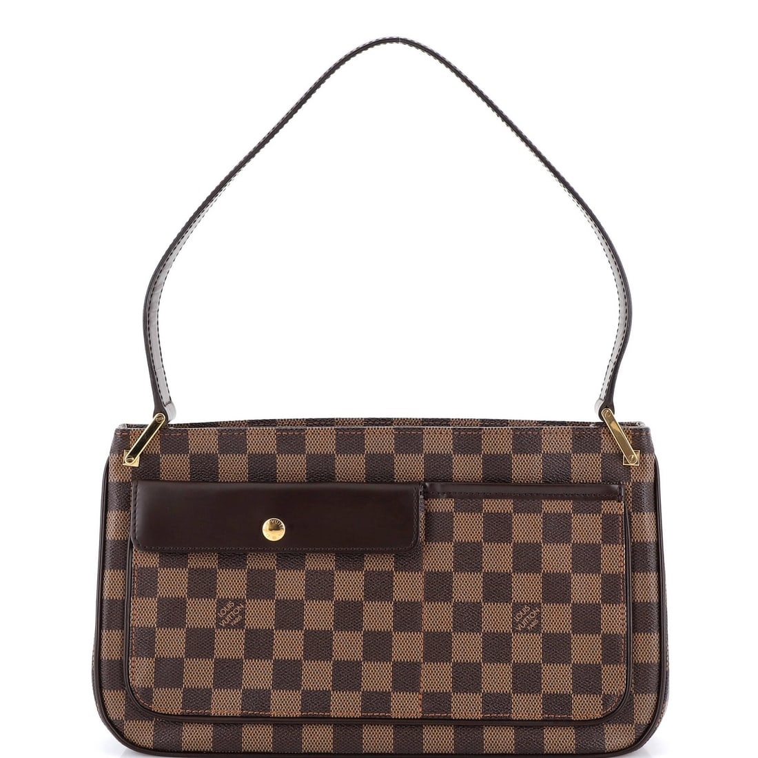 Damier Bag Aubagne Louis Vuitton: Damier Bag Aubagne Louis Vuitton The Damier Bag Aubagne Louis Vuitton is a classic shoulder bag featuring a timeless brown canvas exterior with a striking red interior. Measuring 7" tall and 14" wide,