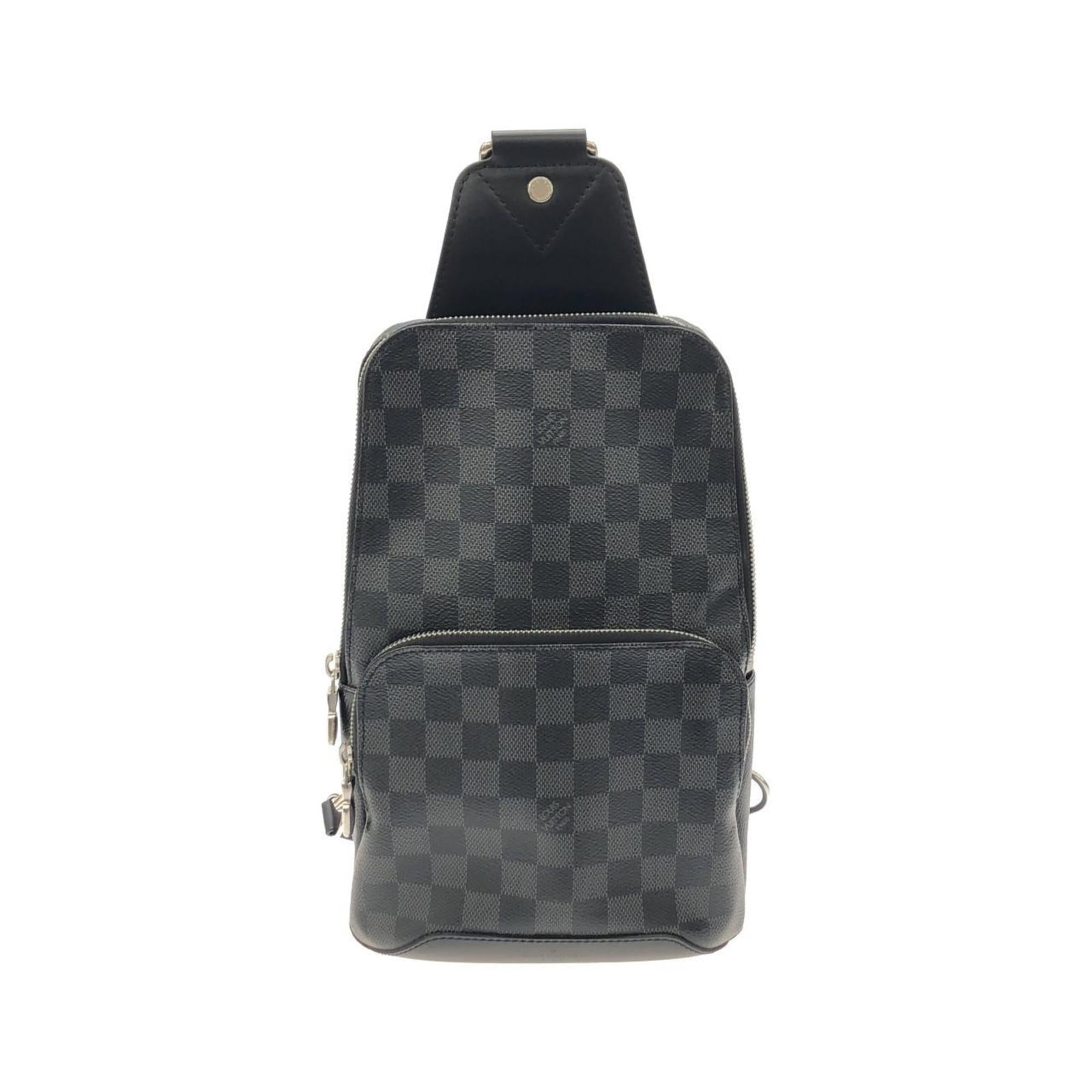 Louis Vuitton Shoulder Bag Coated Canvas: Louis Vuitton Shoulder Bag Coated Canvas Coated canvas construction provides durability and style. This used Louis Vuitton shoulder bag features graphite color with silver hardware, showcasing classic