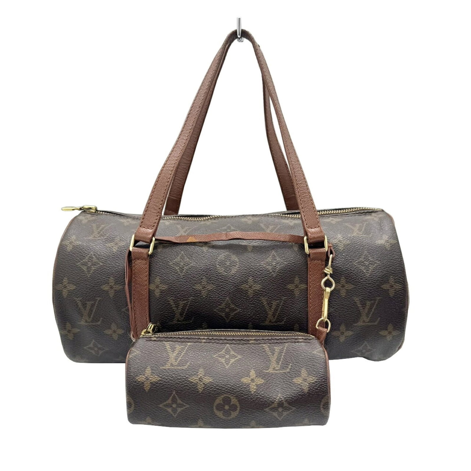 Louis Vuitton Handbag Monogram: Louis Vuitton Handbag Monogram Brown Louis Vuitton Monogram Handbag. This used handbag features the iconic monogram pattern and has a classic brown color. With its 15cm x 30cm x 15cm dimensions, it's 