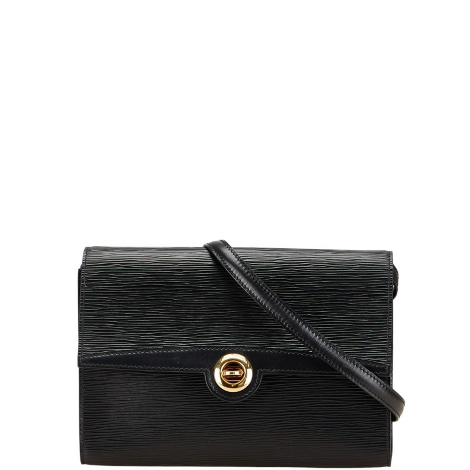 Louis Vuitton Shoulder Bag Leather: Louis Vuitton Shoulder Bag Leather The Louis Vuitton Shoulder Bag Leather features a classic design with a black leather exterior and turn lock closure. Measuring 17cm x 24cm x 3cm, this shoulder bag 