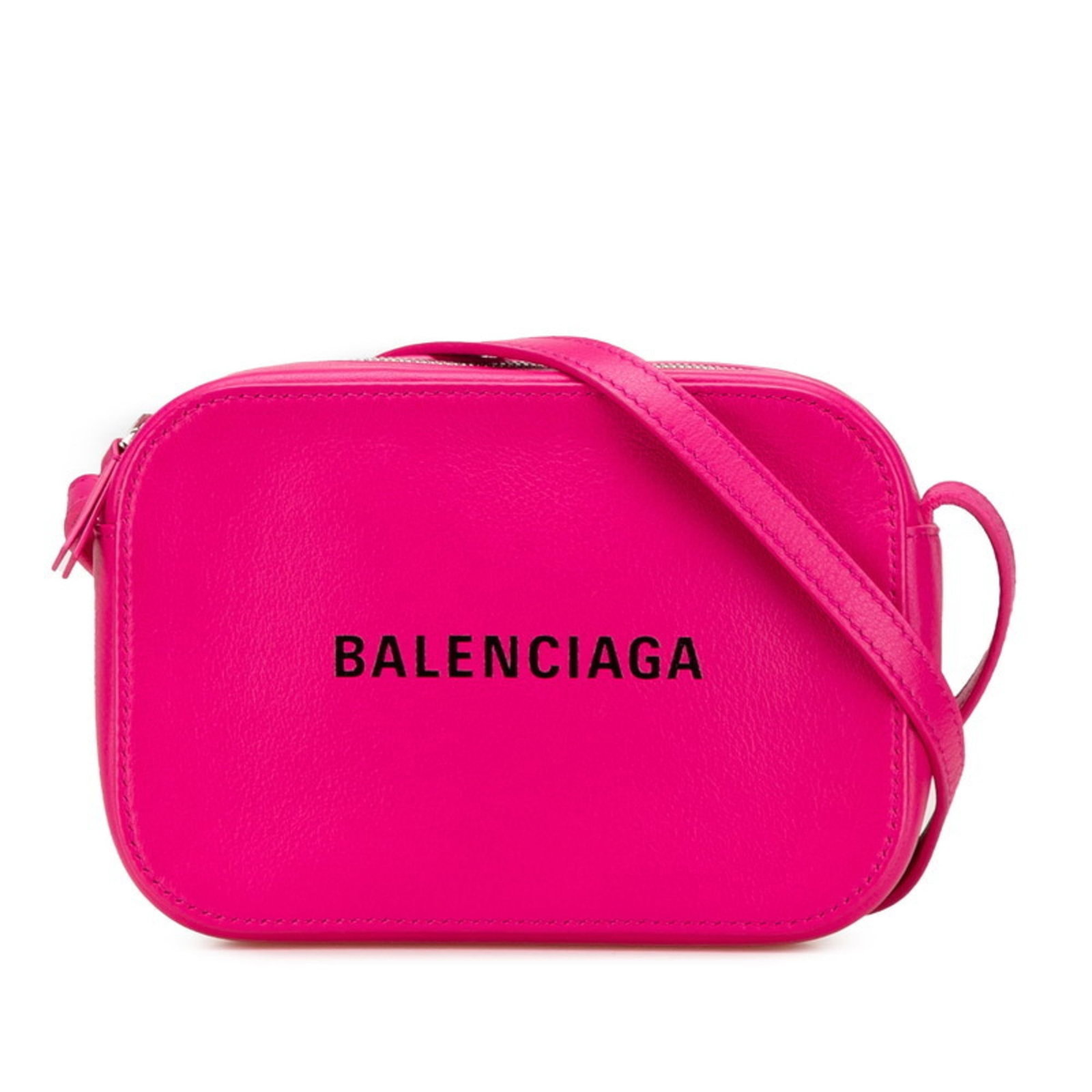Balenciaga Shoulder Bag Leather: Balenciaga Shoulder Bag Leather This Balenciaga shoulder bag features high-quality leather construction and a striking pink color. With its compact size and classic design, it's perfect for adding a t